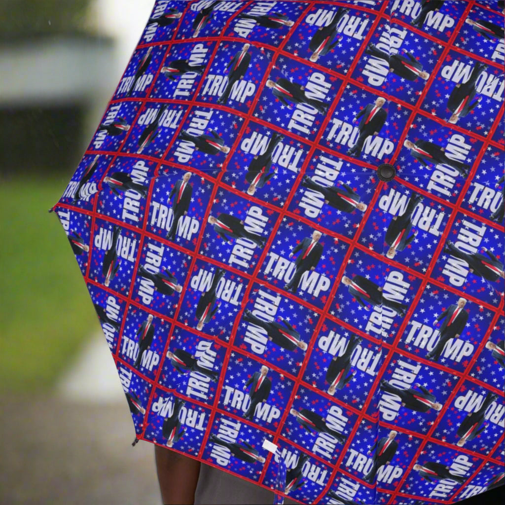 Trump-Themed Foldable Umbrella for All Weather