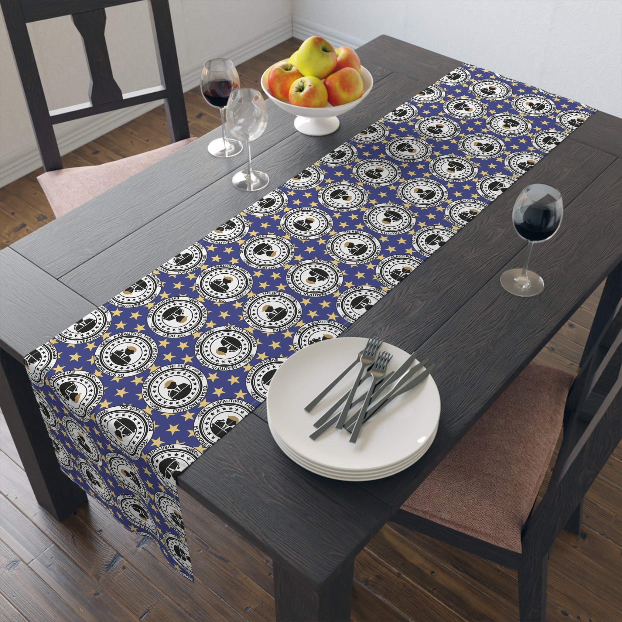 A Beautiful Table Table Runner – Faux Official Parody Seal Pattern