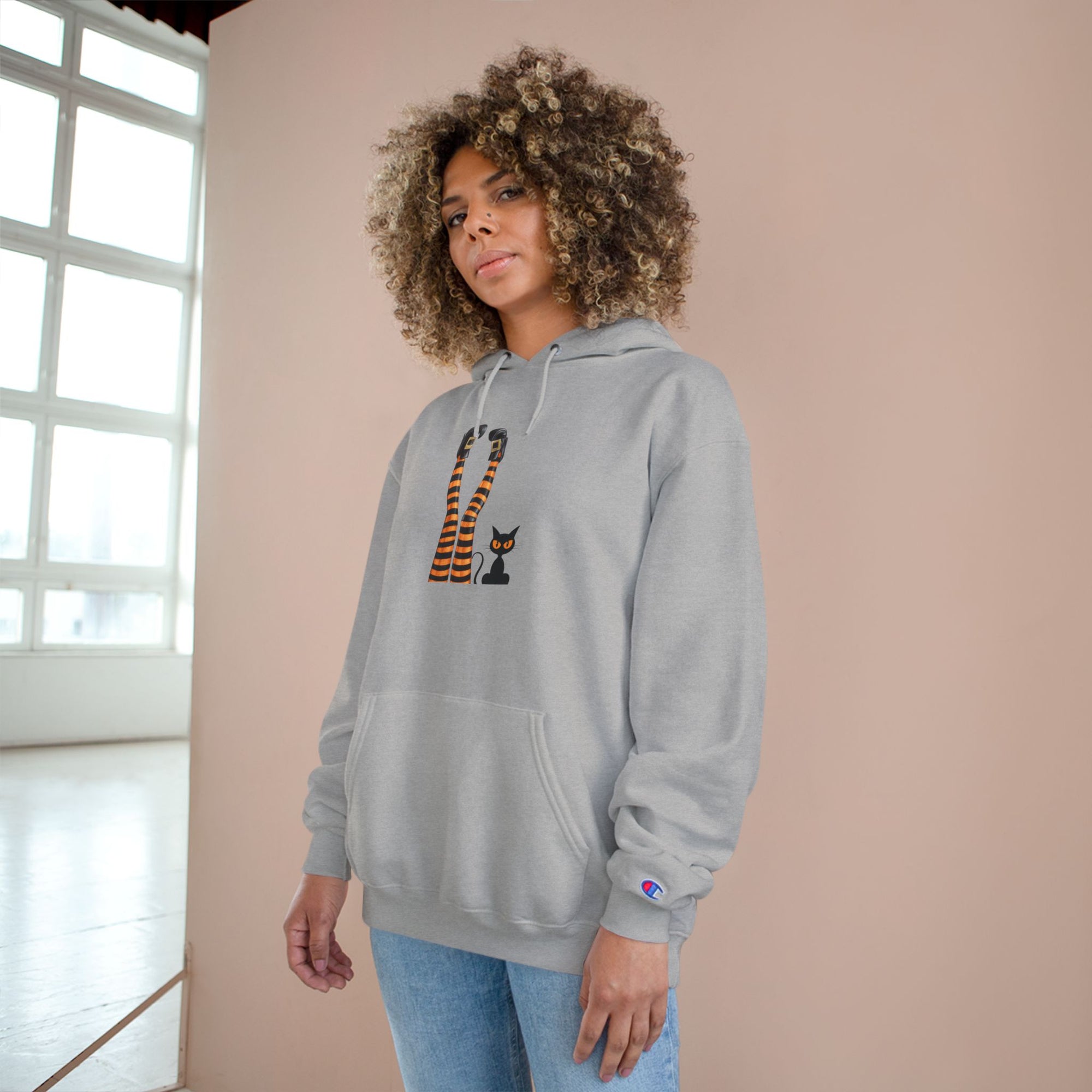 Witchy Cat Lady Legs Minimalist Art Hoodie