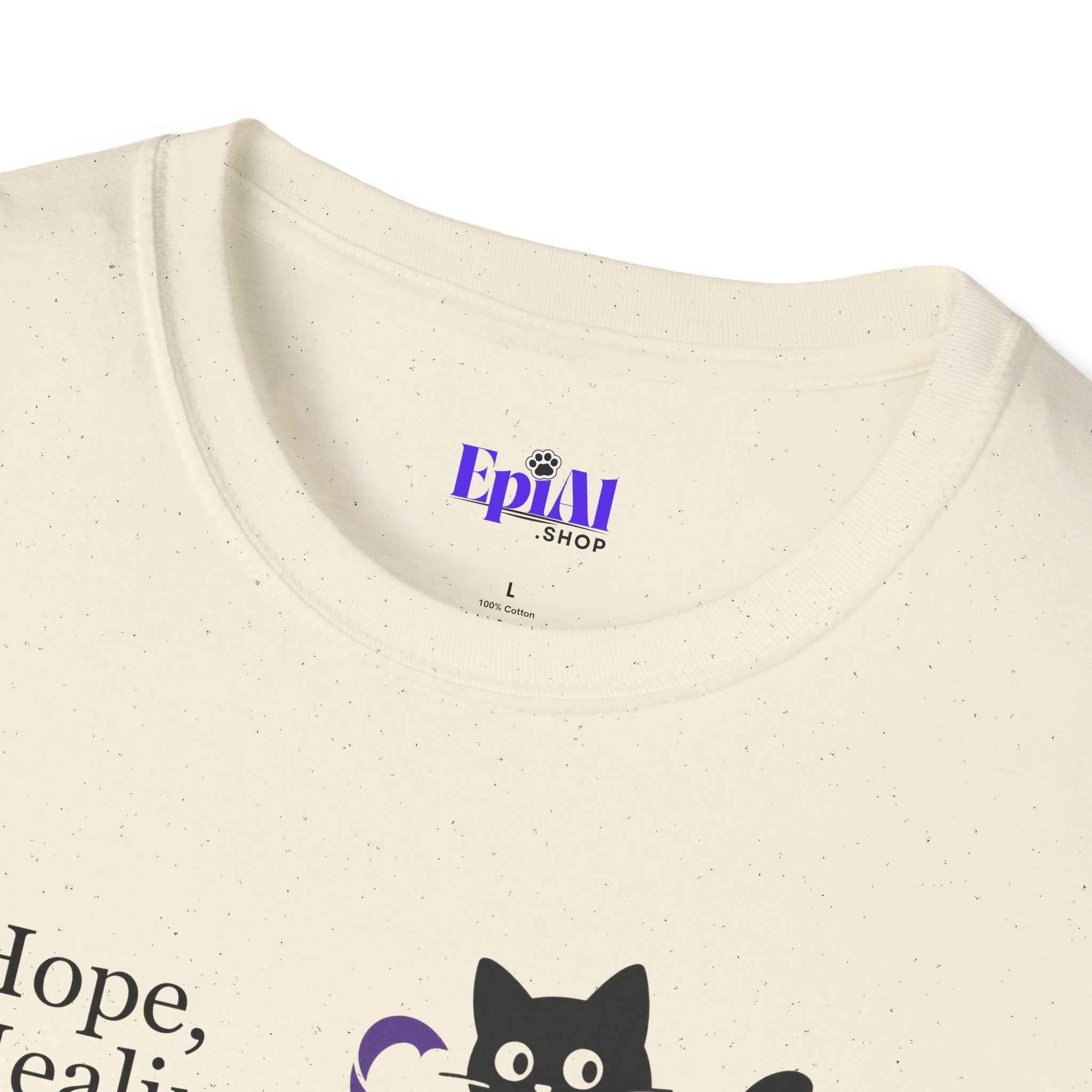 Hope, Healing & Hairballs Cat T-Shirt – Epikitty Parent Awareness Tee
