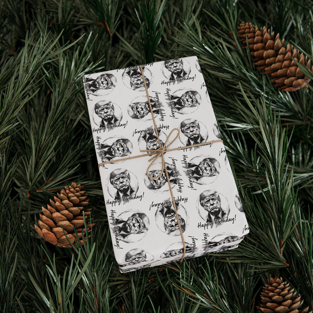 Whimsical Trump Happy Birthday Wrapping Paper
