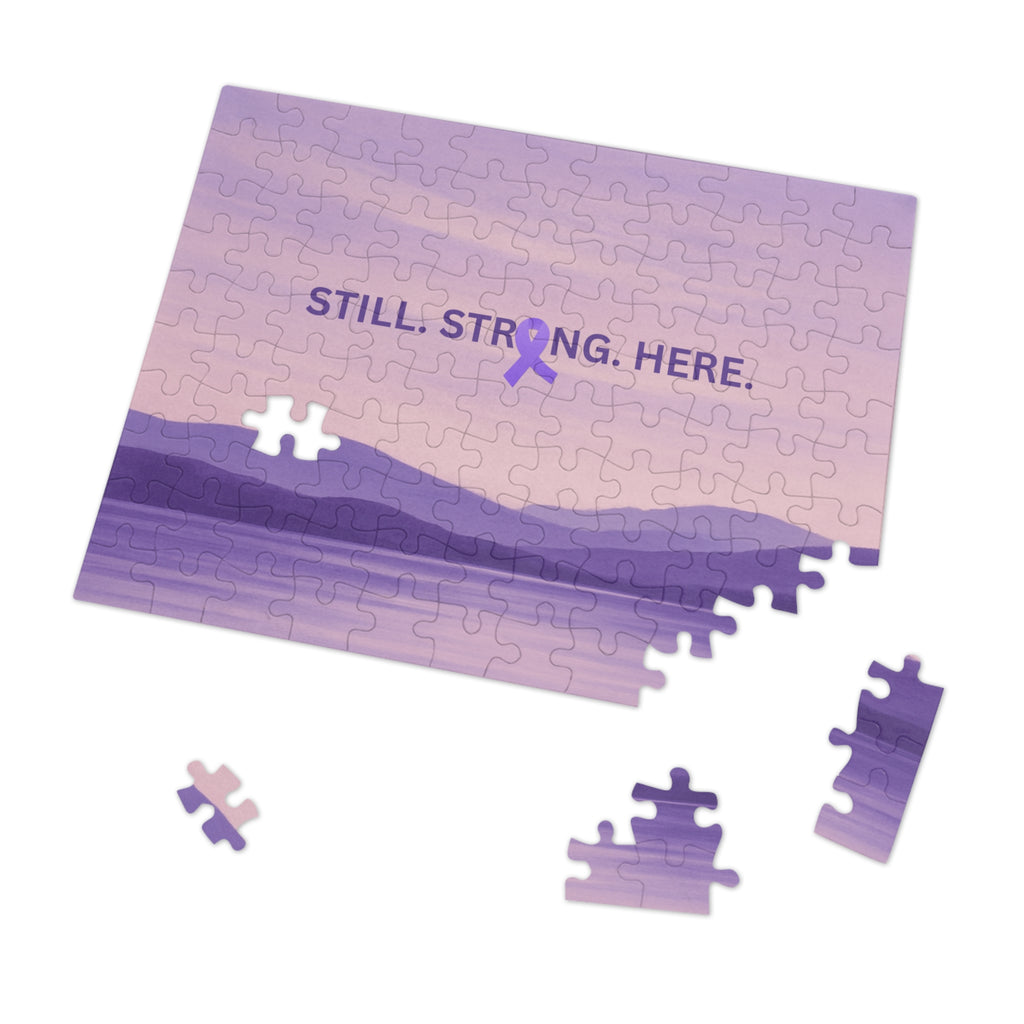 “Still. Strong. Here.” Epilepsy Awareness Jigsaw Puzzle — Lavender Horizon Design