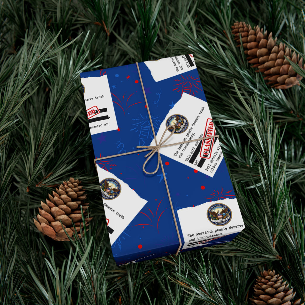 Classified Documents All-Occasion Gift Wrap – Redacted Files Political Satire Wrapping Paper