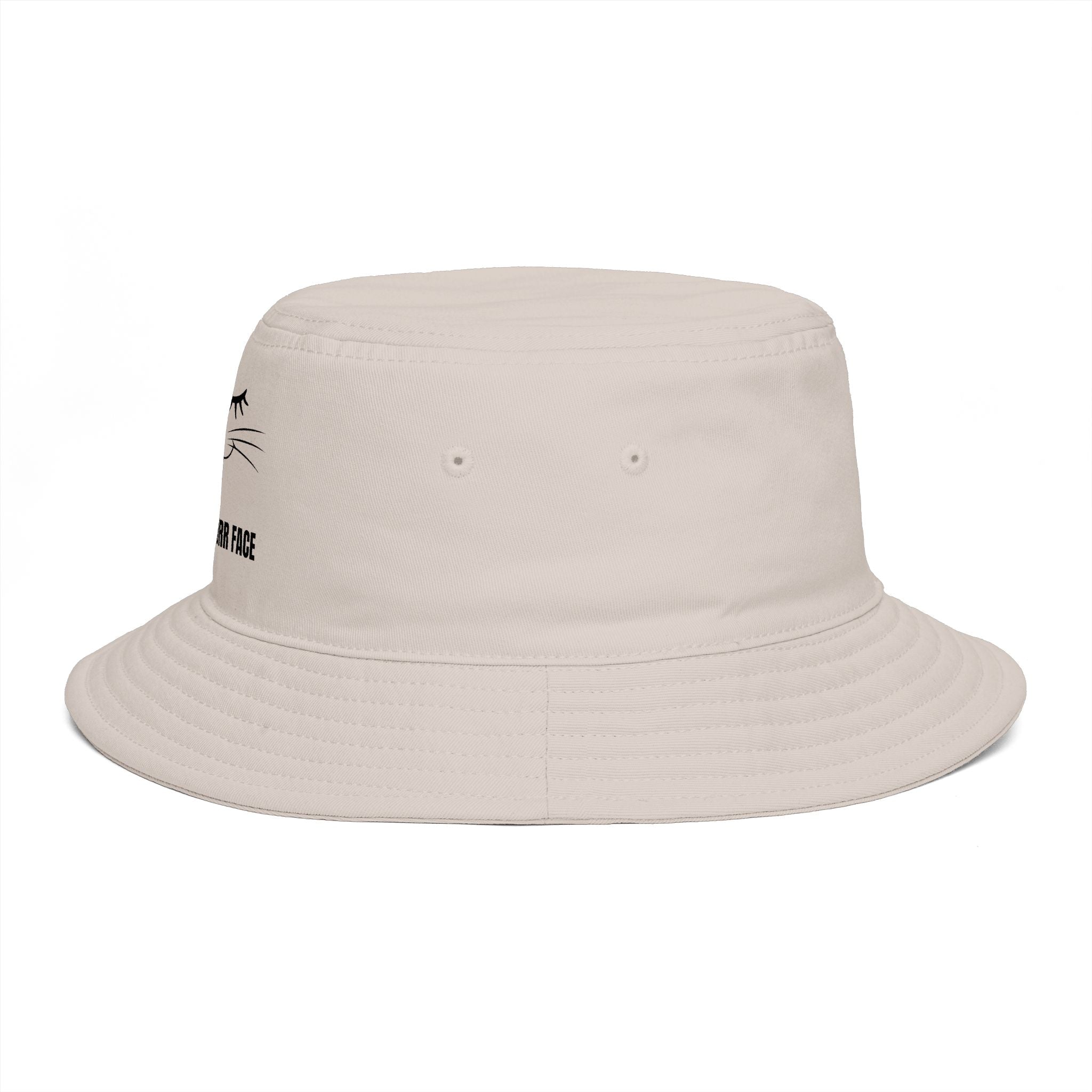 Resting Purr Face Embroidered Cat Bucket Hat