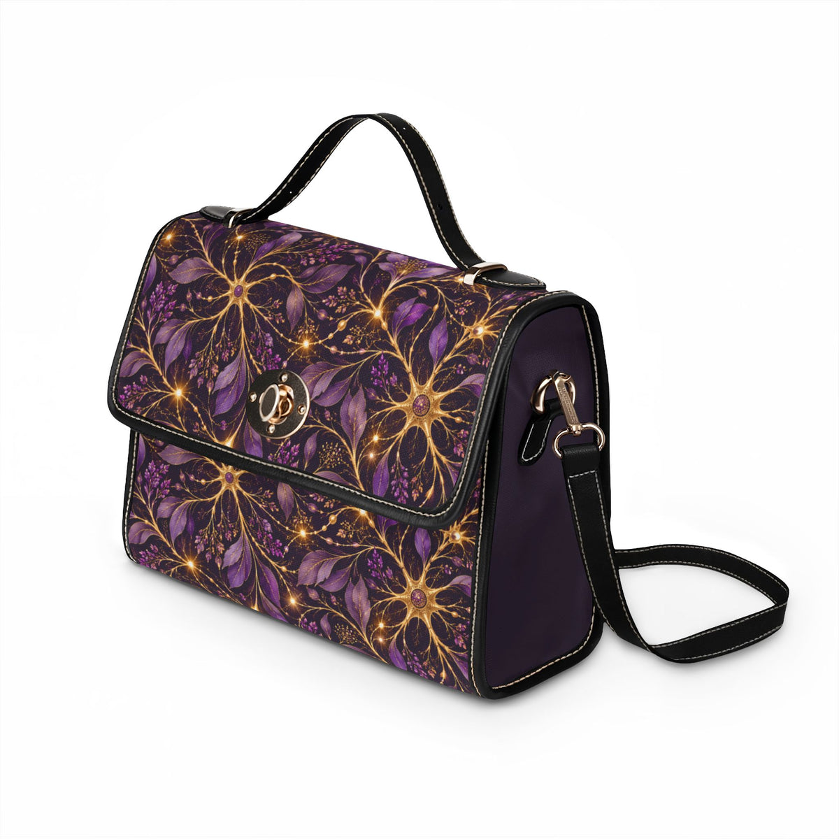 Beautifully Miswired Neuron Floral Satchel Bag | Epilepsy Awareness Handbag