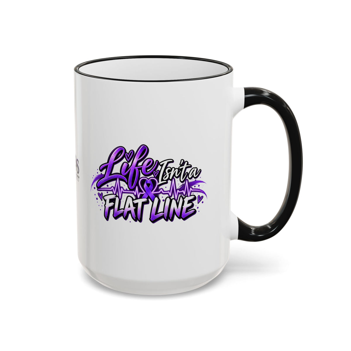 Life Isn’t a Flat Line Epilepsy Awareness Accent Mug — 11/15oz