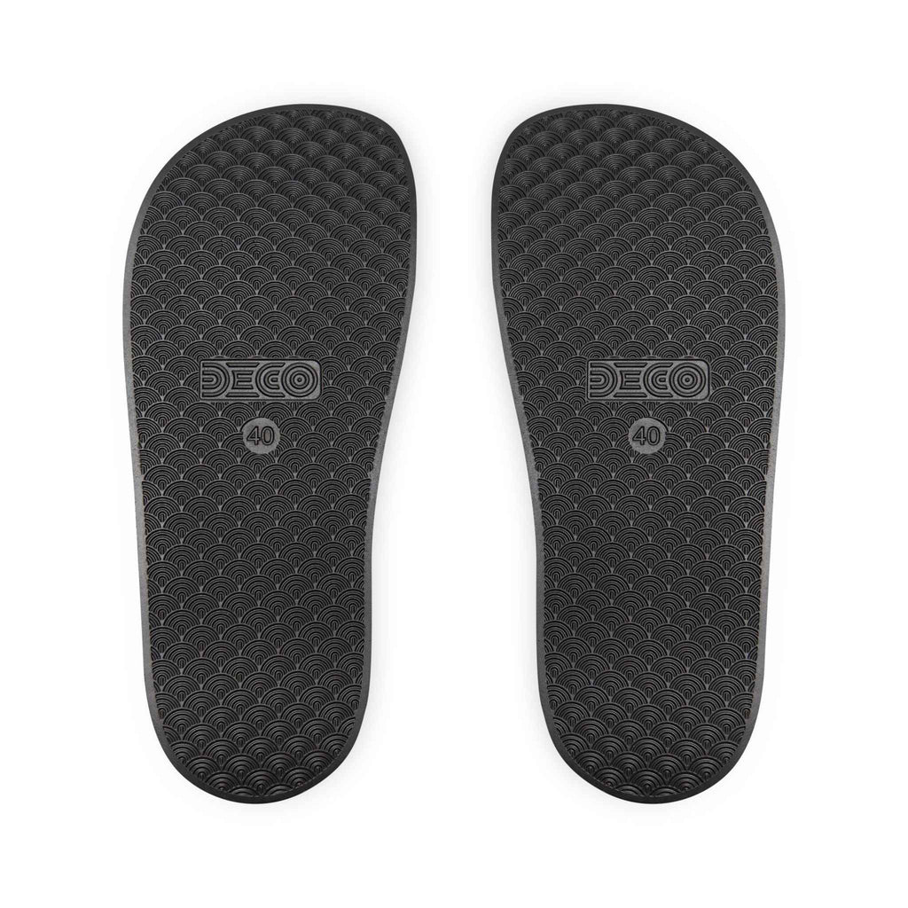Signal Interference Slide Sandals – Purple Epilepsy Awareness Comfort Slides