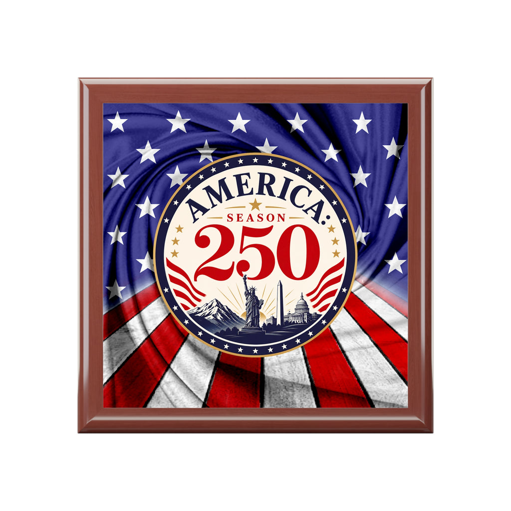 America 250 Patriotic Jewelry Box | Vintage Americana Keepsake Box
