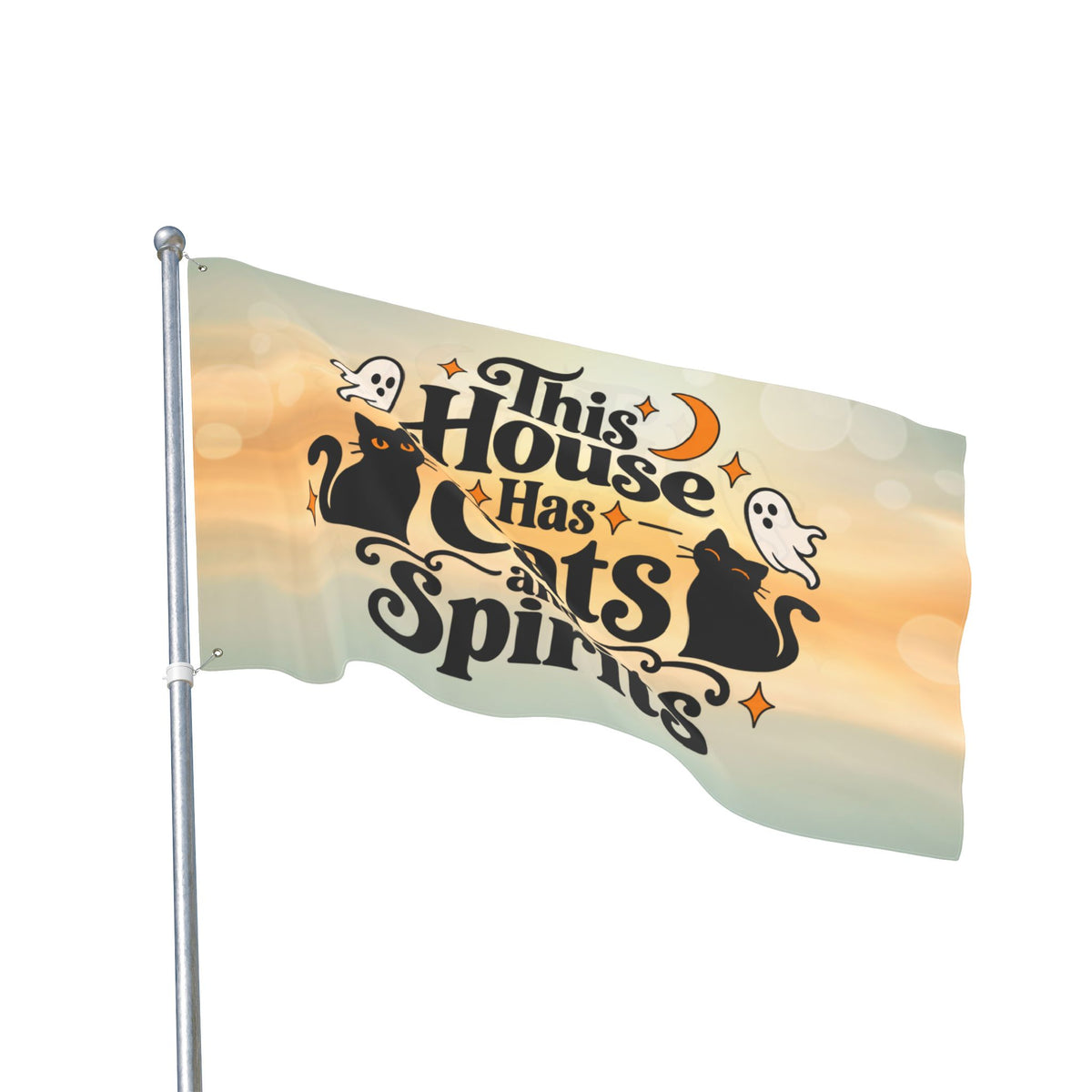 This House Has Cats and Spirits Double-Sided Flag