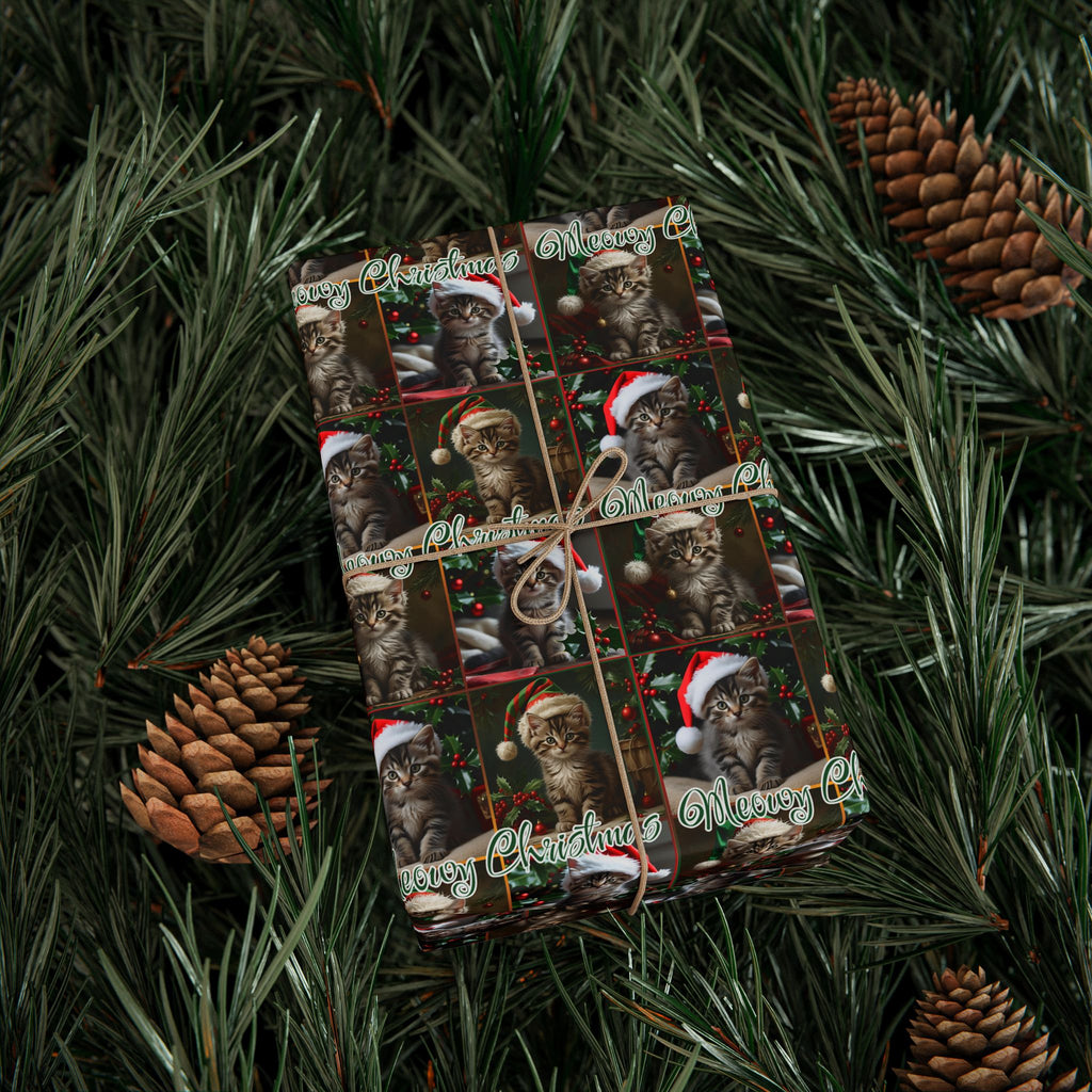 Meowy Christmas Kitten Themed Gift Wrap