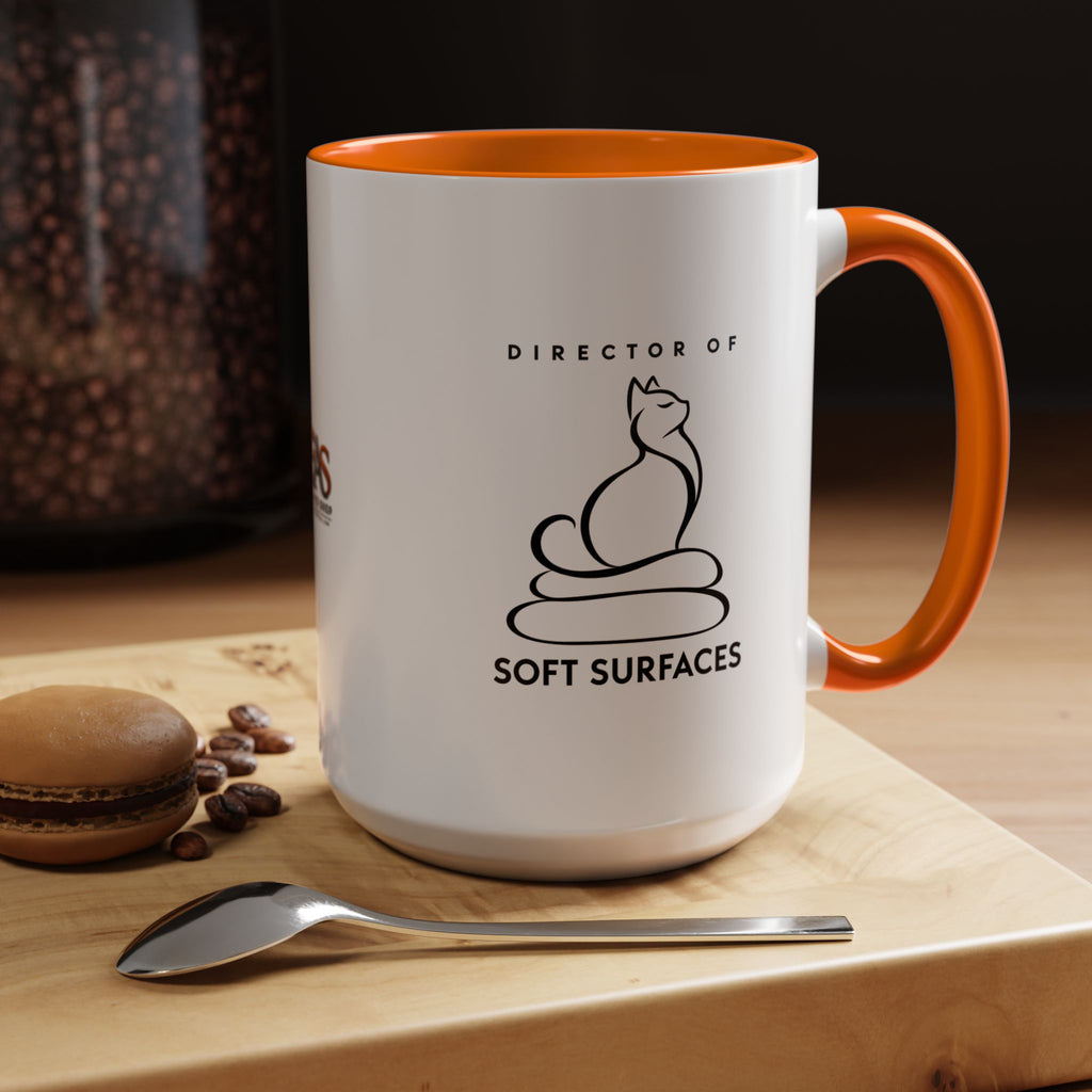 Director of Soft Surfaces Cat Mug | Funny Cat Lover Coffee Cup (11oz/15oz)