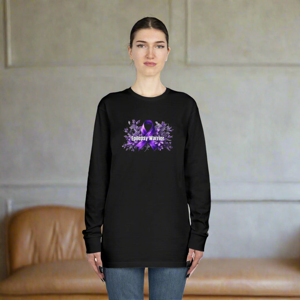 Epilepsy Warrior Long Sleeve Crewneck Tee