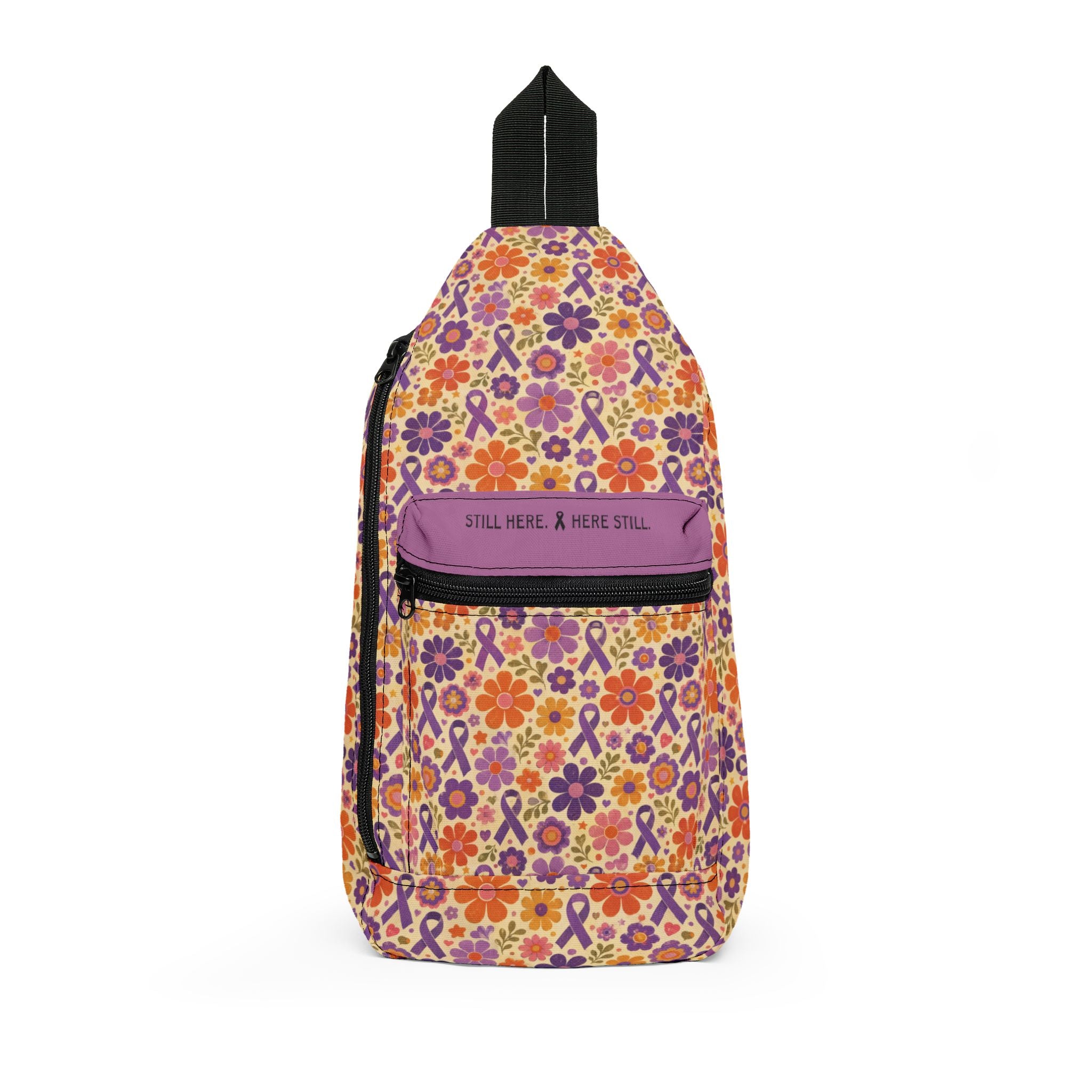 Still Here Retro Floral Epilepsy Awareness Sling Bag