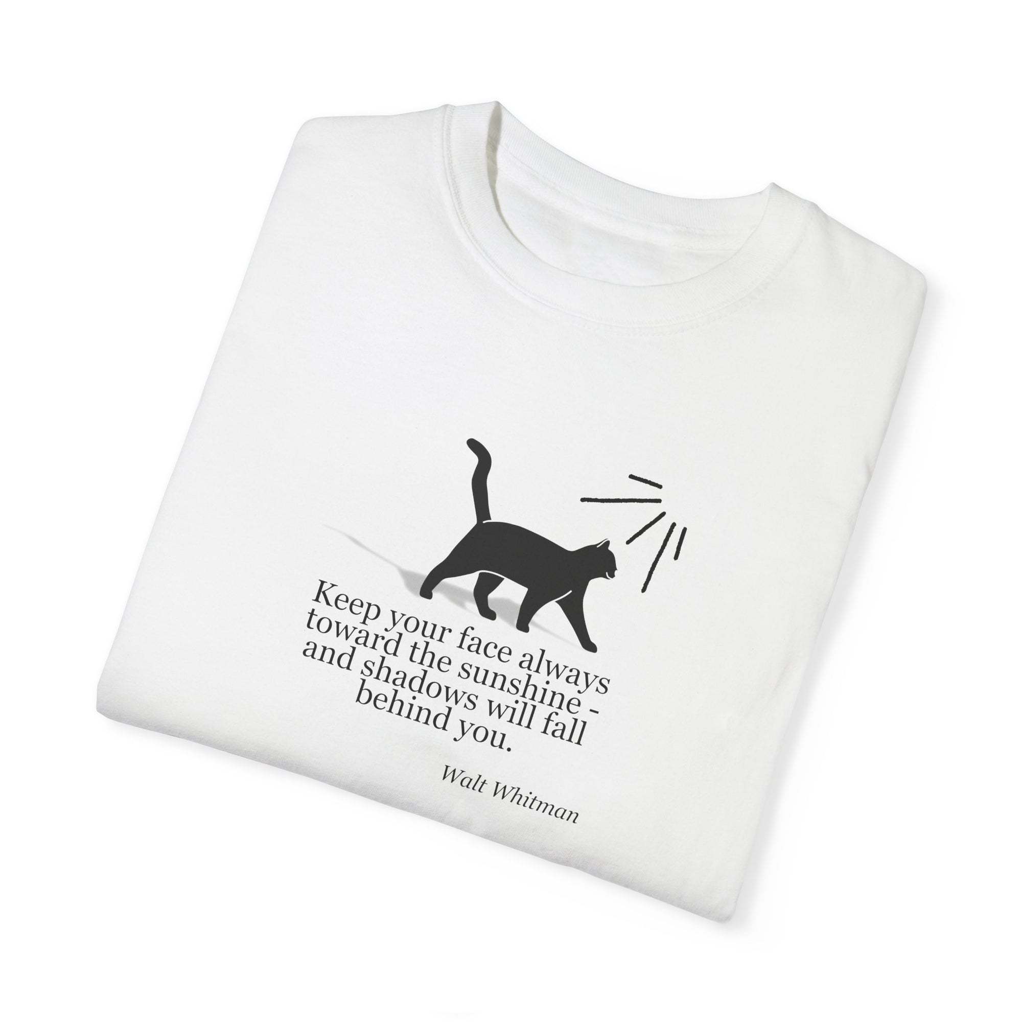 Inspirational Cat T-Shirt - Keep Your Face Towards the Sunshine