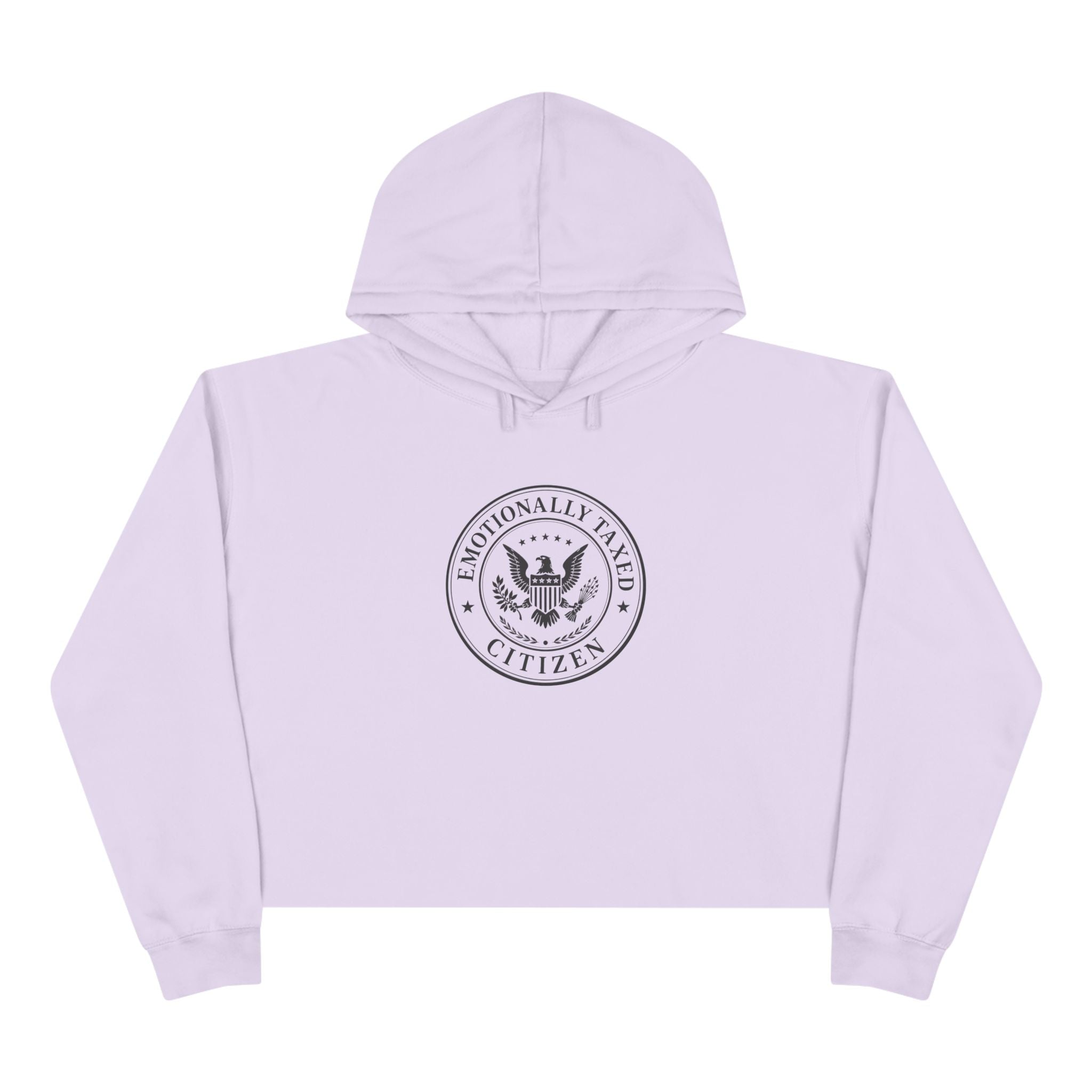 Emotionally Taxed Citizen Cropped Hoodie | Cozy Political Parody Fleece Hoodie