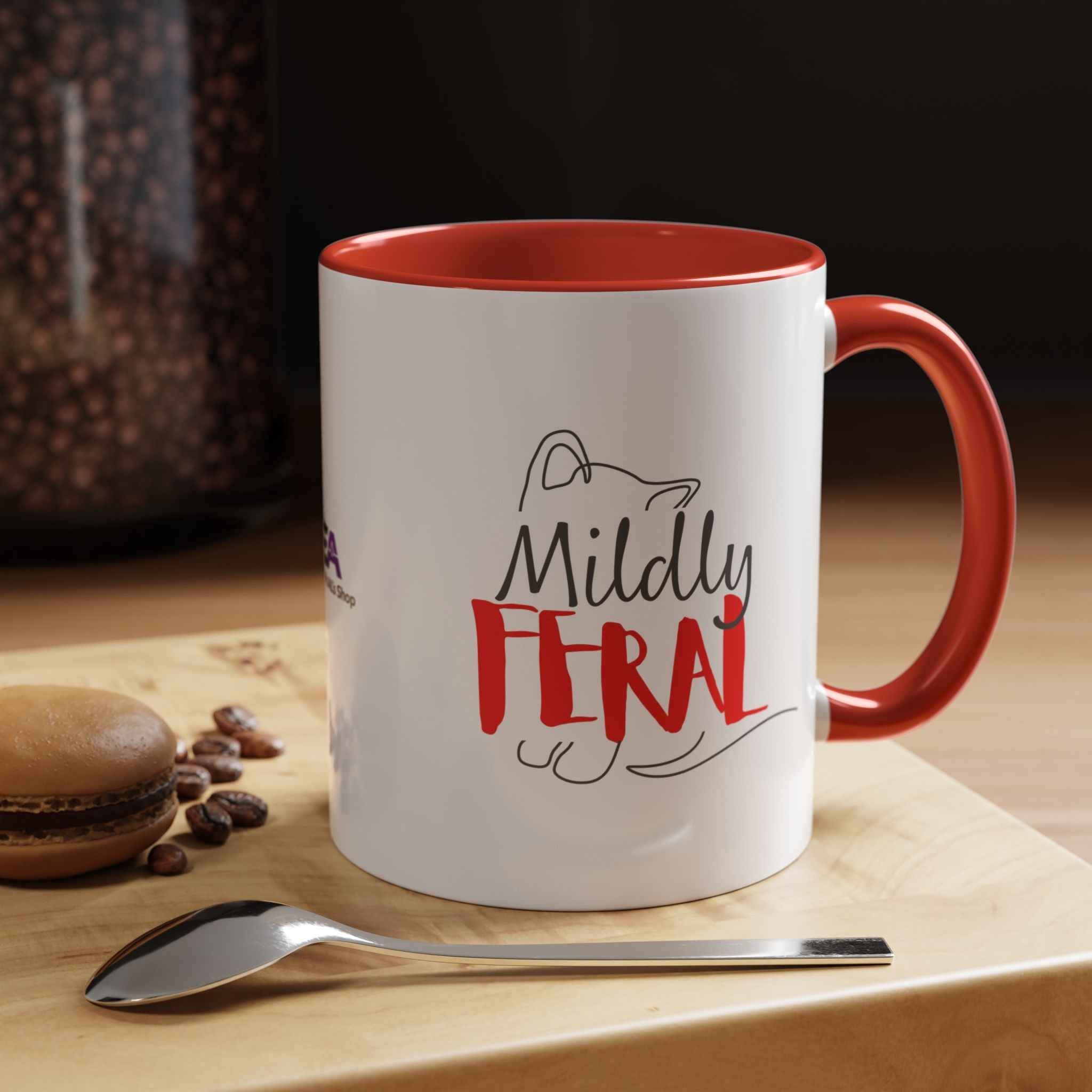 Mildly Feral Cat Accent Mug – Funny Cat Lover Coffee Mug (11oz/15oz)