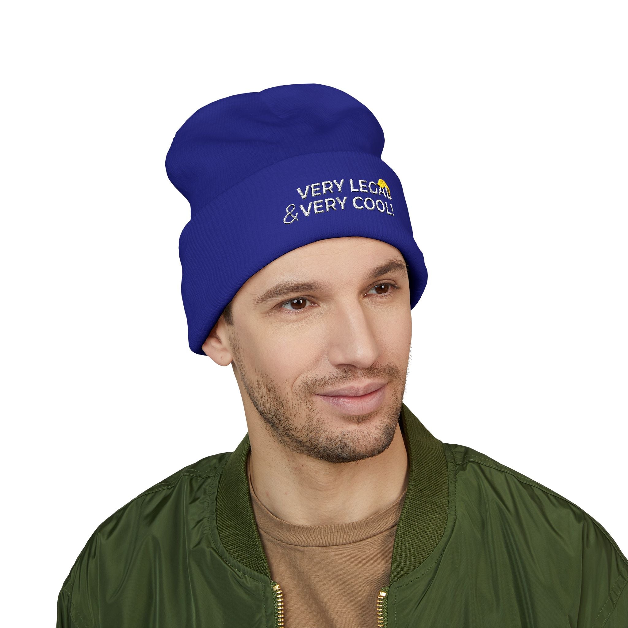 Very Legal & Very Cool Embroidered Knit Beanie – Political Parody Winter Hat