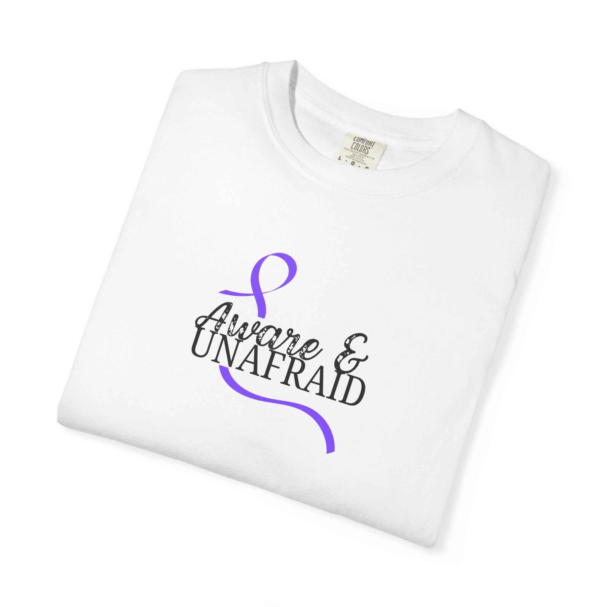 Aware & Unafraid T-Shirt – Epilepsy Awareness Purple Tee