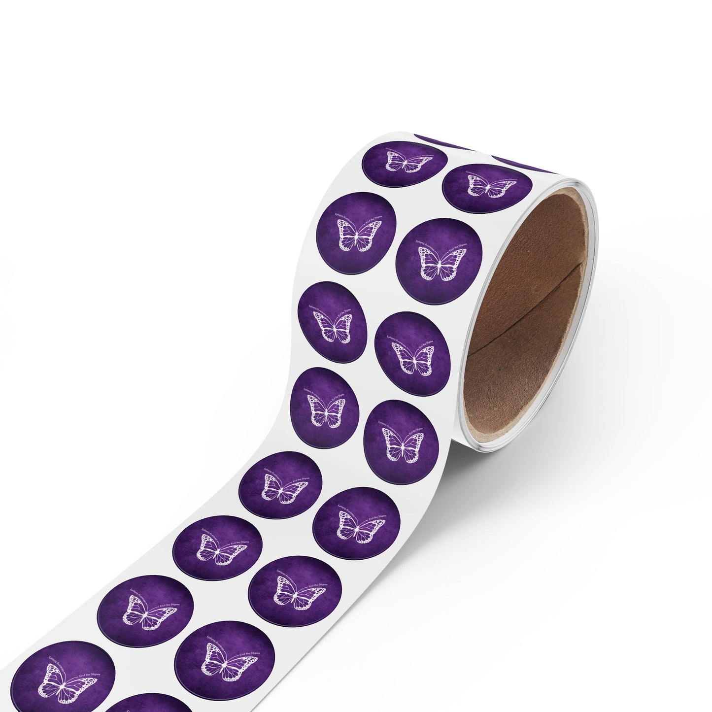 Butterfly Epilepsy Awareness Round Sticker Rolls