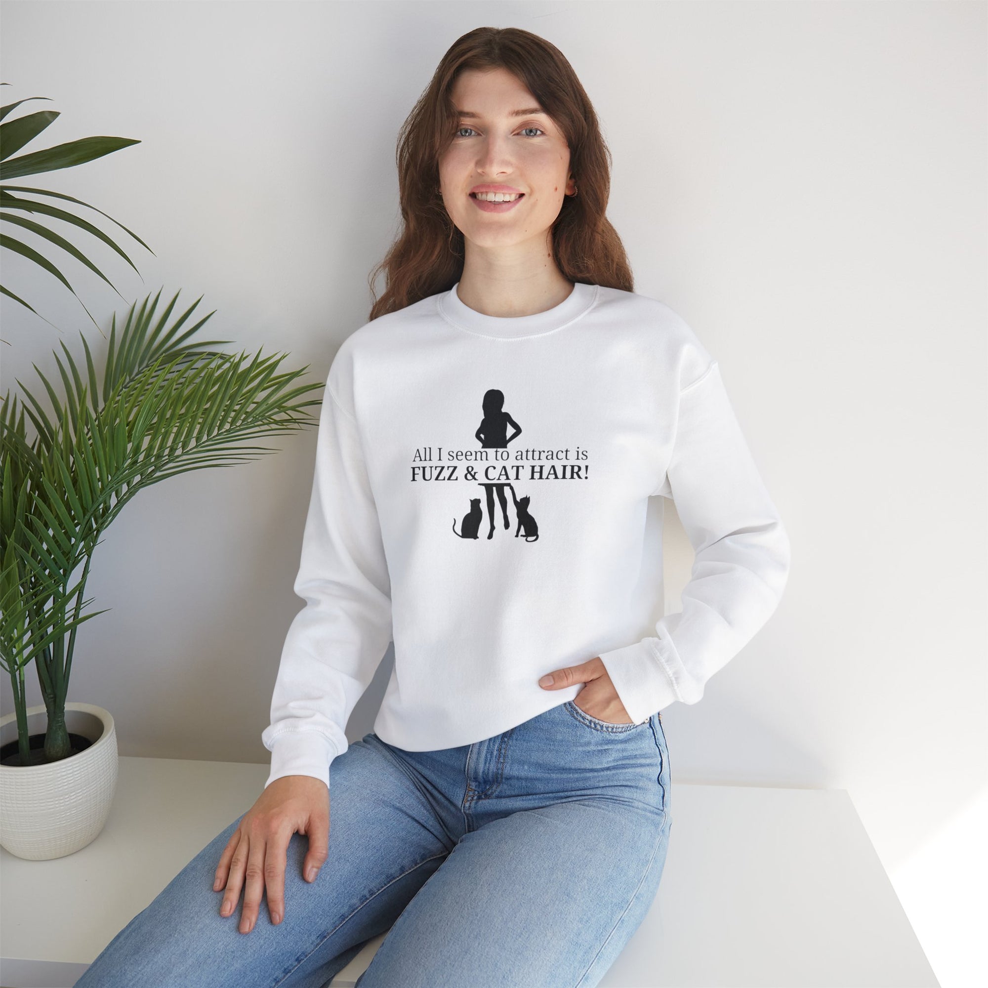 Fuzz & Cat Hair Unisex Heavy Blend™ Crewneck Sweatshirt