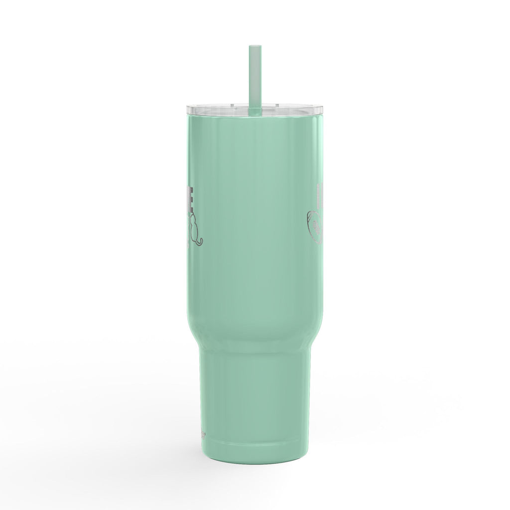 Love Football & Cats Engraved Insulated Travel Tumbler