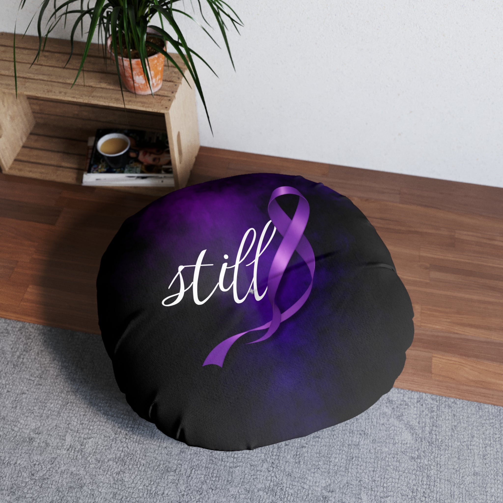 Still Floor Pillow | Epilepsy Awareness Ribbon Pillow | Still Here Decor