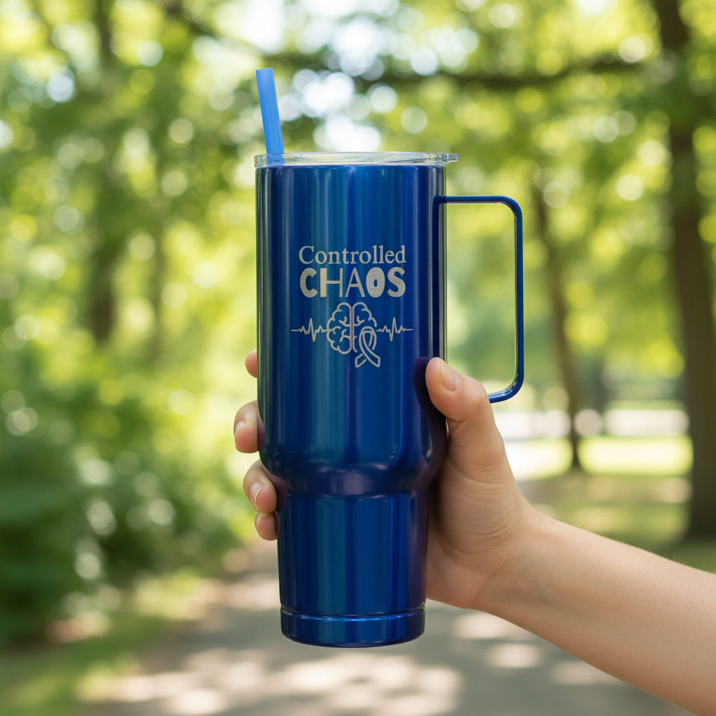 Controlled Chaos 40oz Tumbler – Neurostrong Insulated Travel Mug