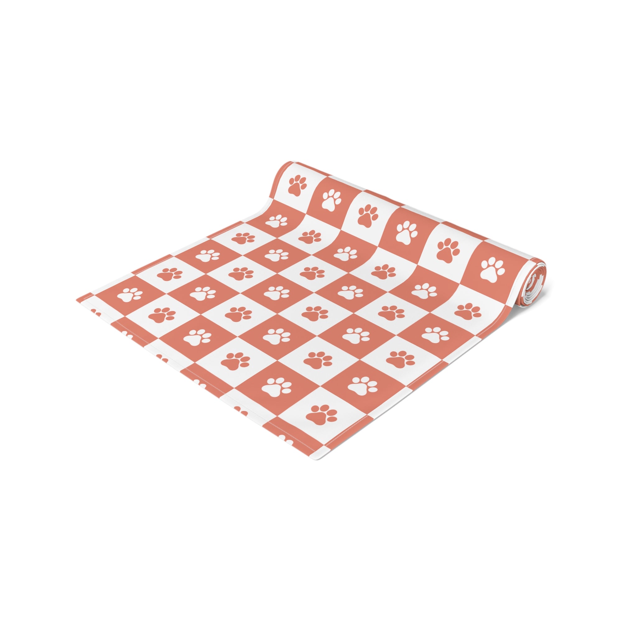 Red & White Paws Table Runner (Cotton, Poly)