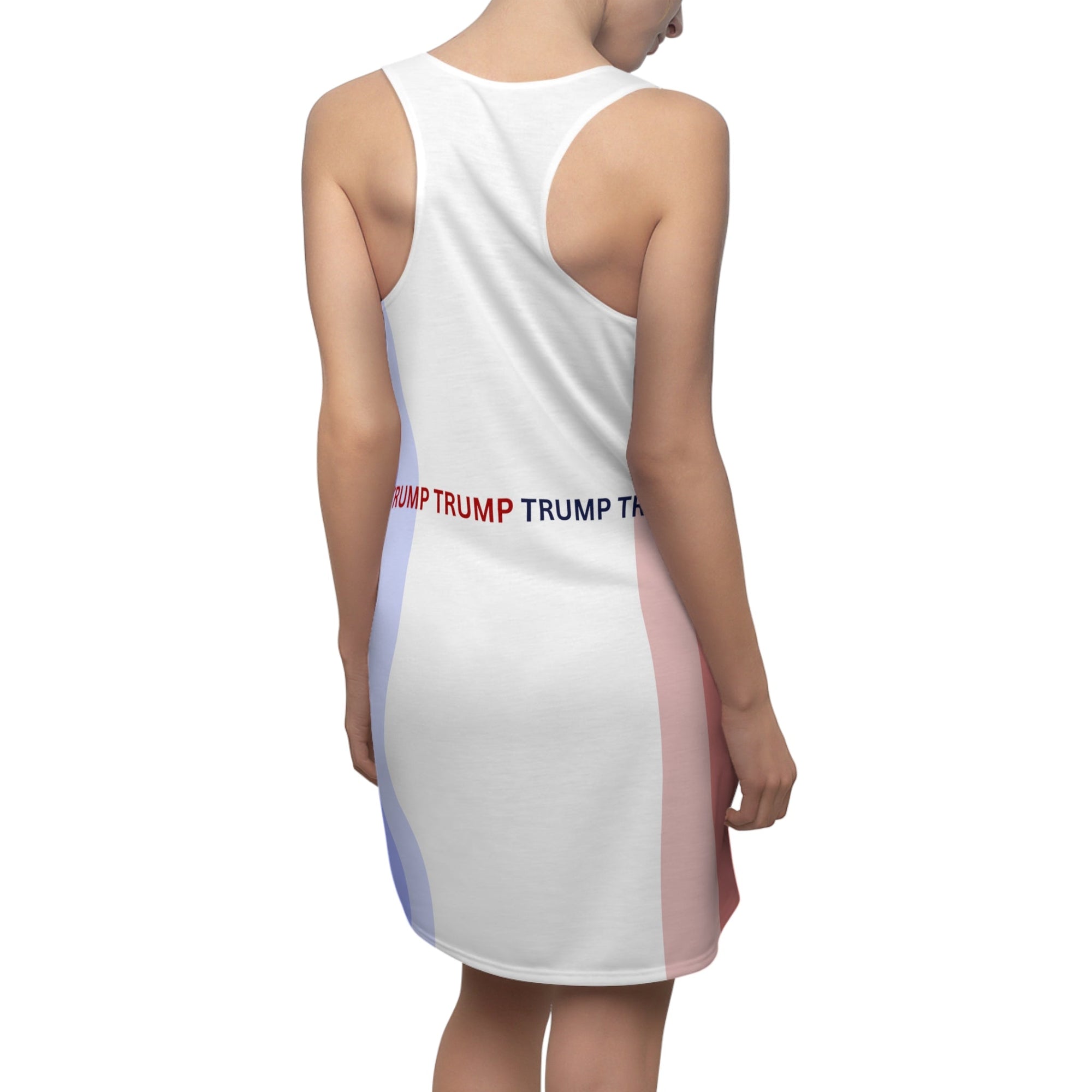 Patriotic Cut & Sew Racerback Dress - Red, White & Blue Trump Design Printify