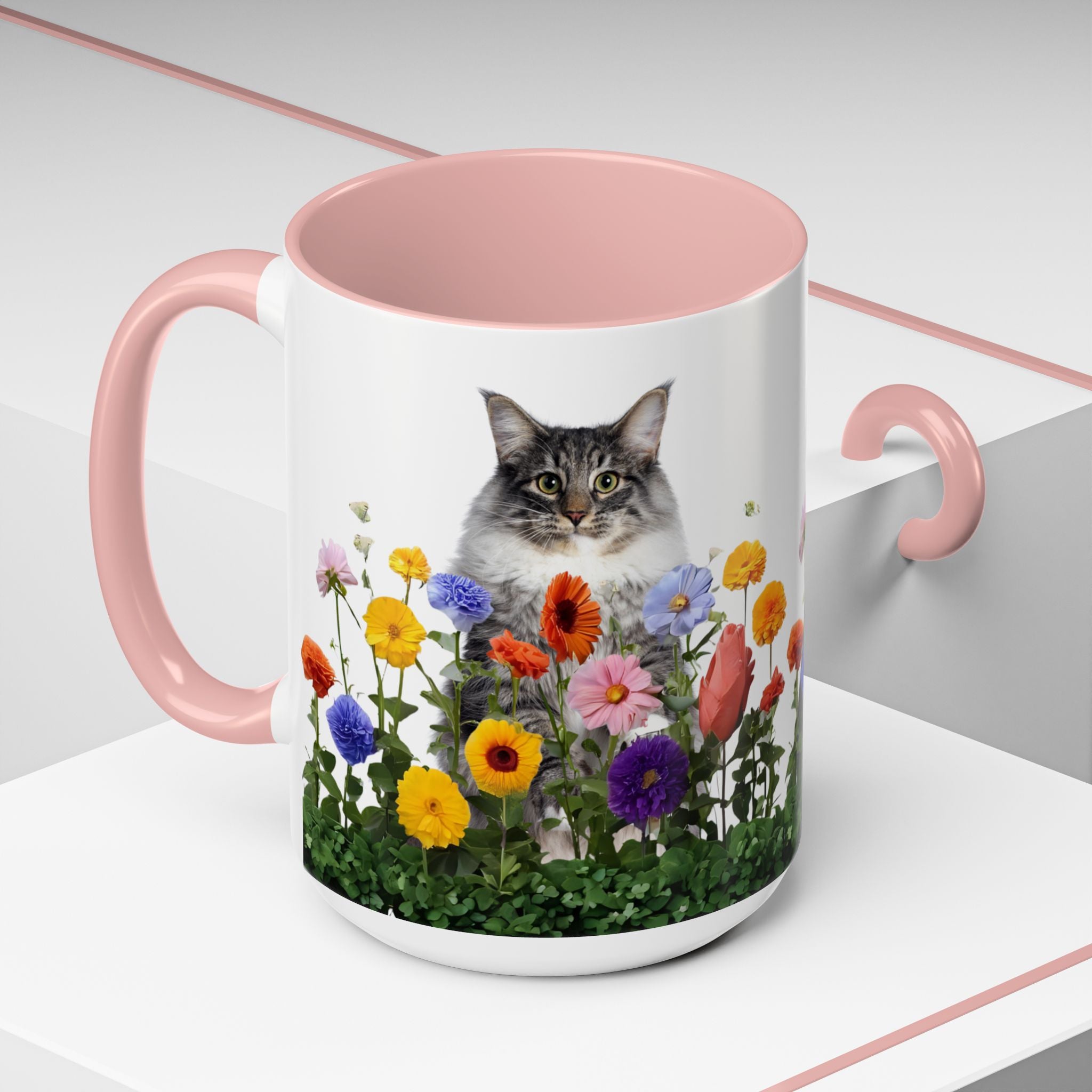 Floral Cats Coffee Mug - 11 oz/15 oz