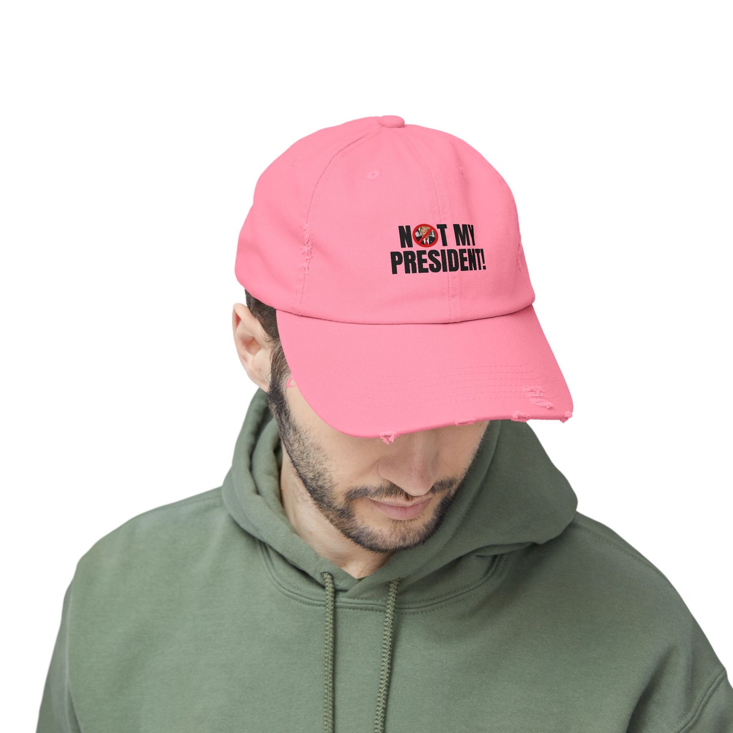 Unisex Distressed Cap - Not My President Statement Hat