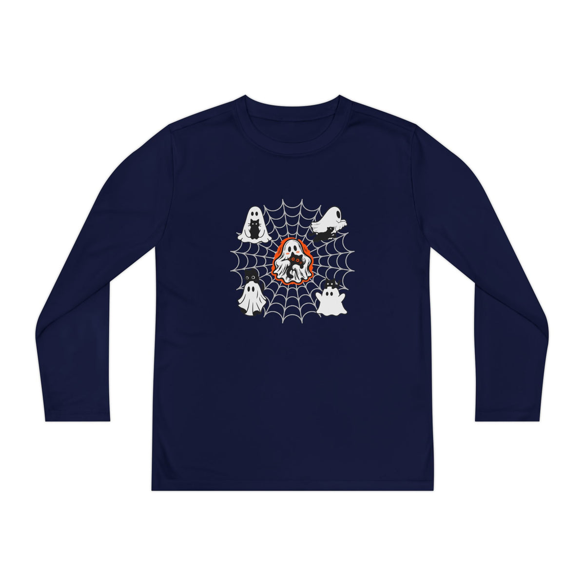 Ghost Cats Halloween Youth Long Sleeve Shirt
