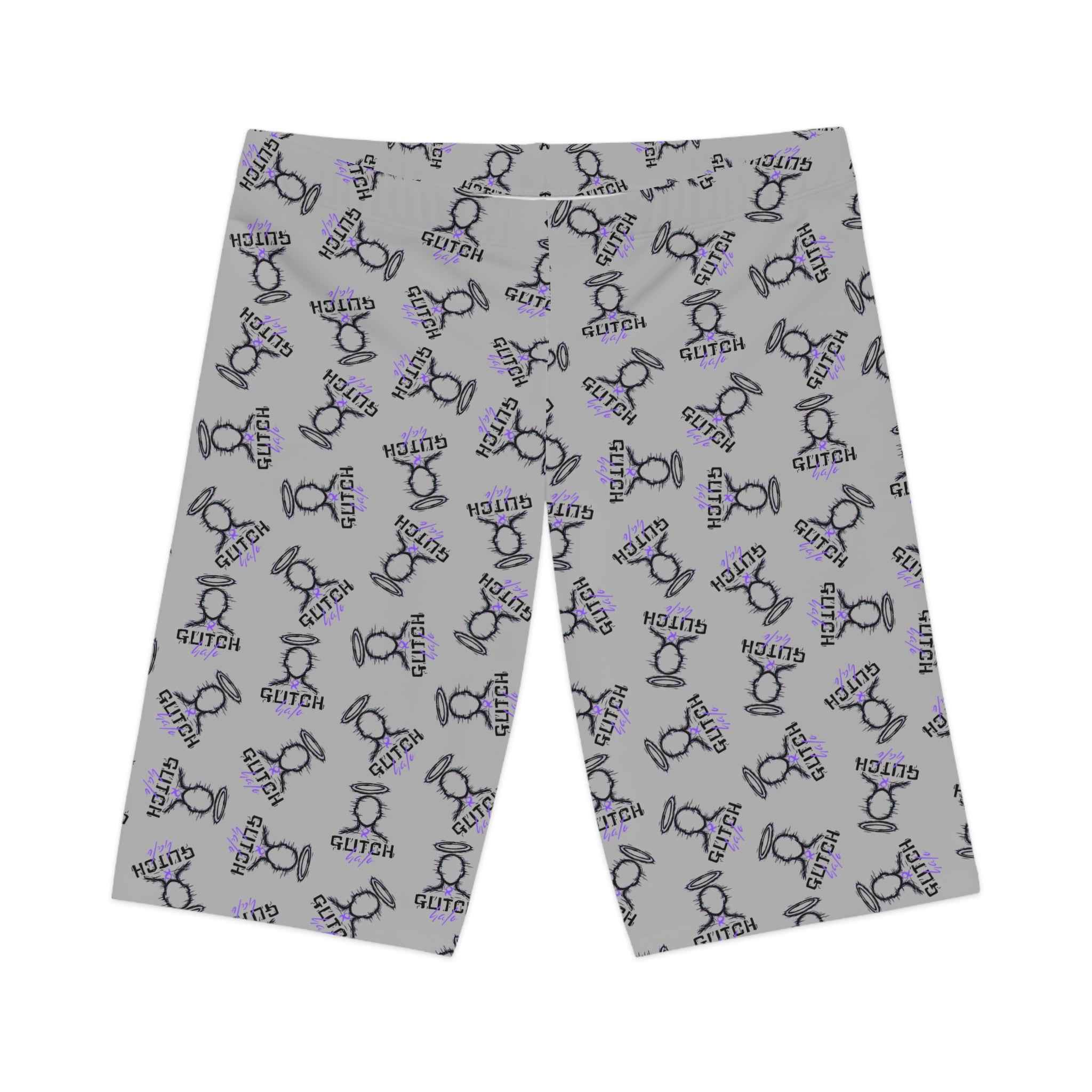 Glitch Pattern Women's Bike Shorts — All-Over Print Tech Cycling Shorts