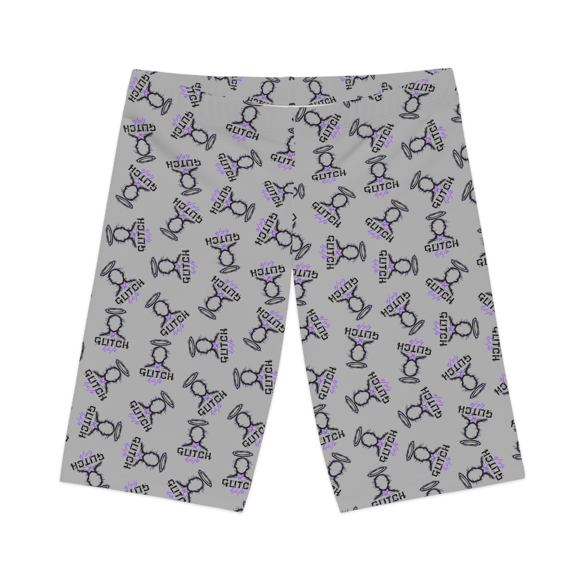 Glitch Pattern Women's Bike Shorts — All-Over Print Tech Cycling Shorts