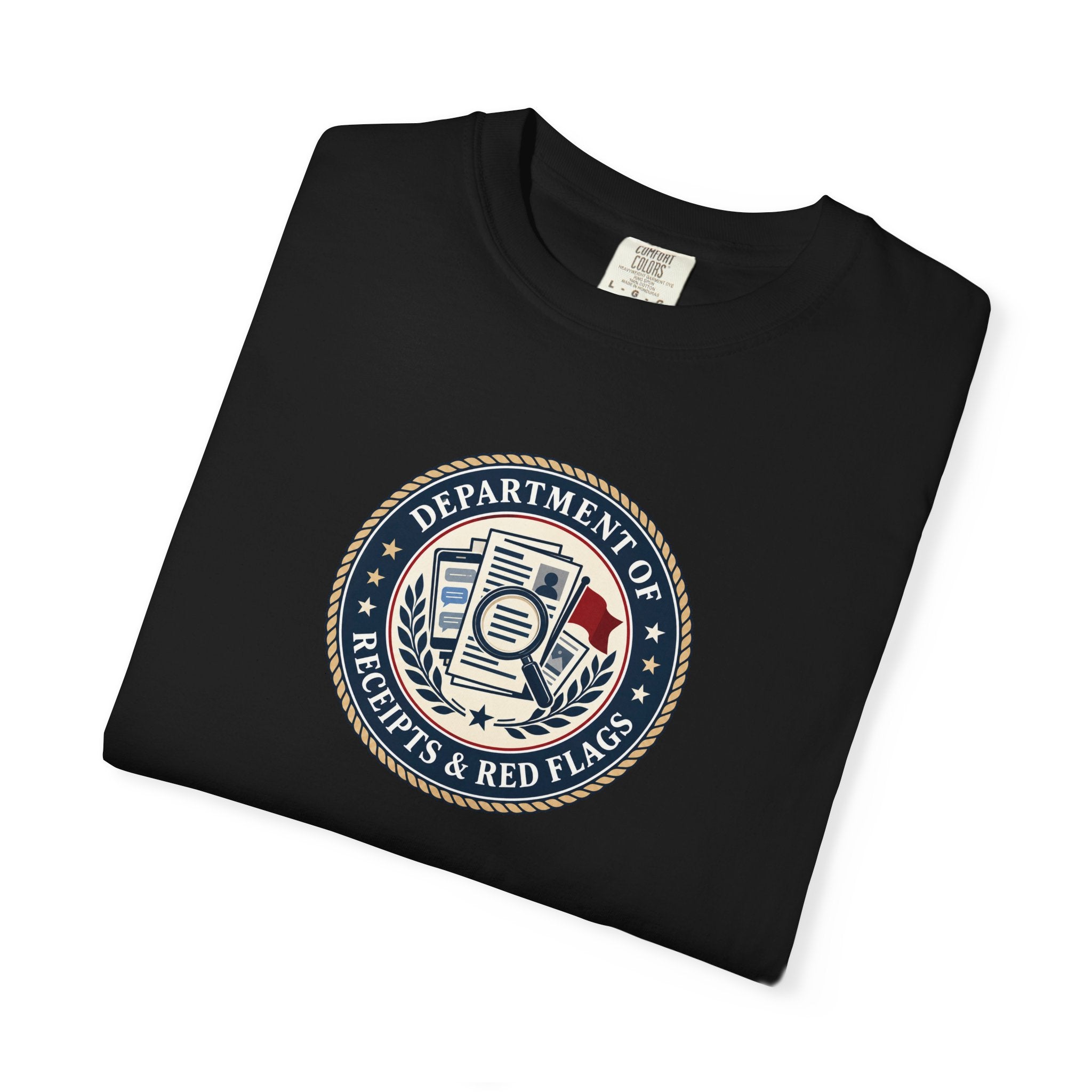 Department of Receipts & Red Flags T-Shirt | True Crime Faux Agency Tee