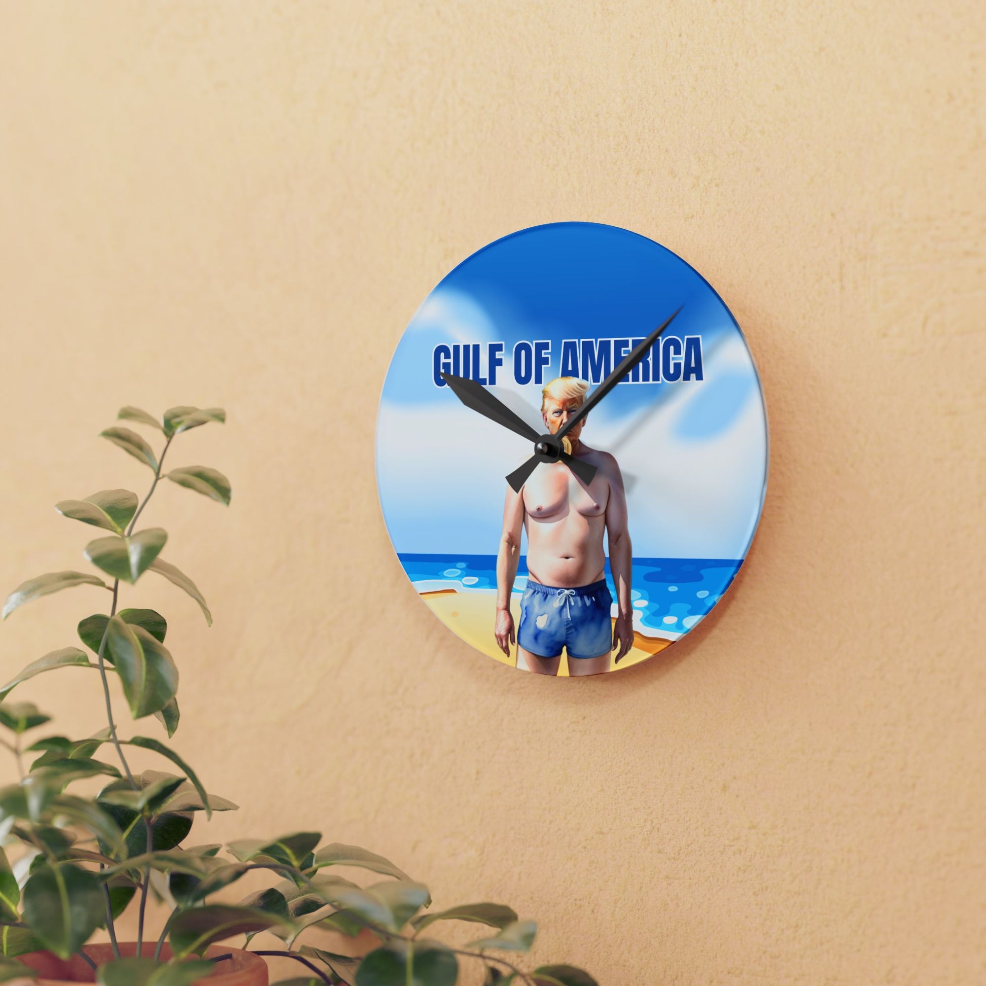 American Gulf Acrylic Wall Clock - Stylish Coastal Home Decor