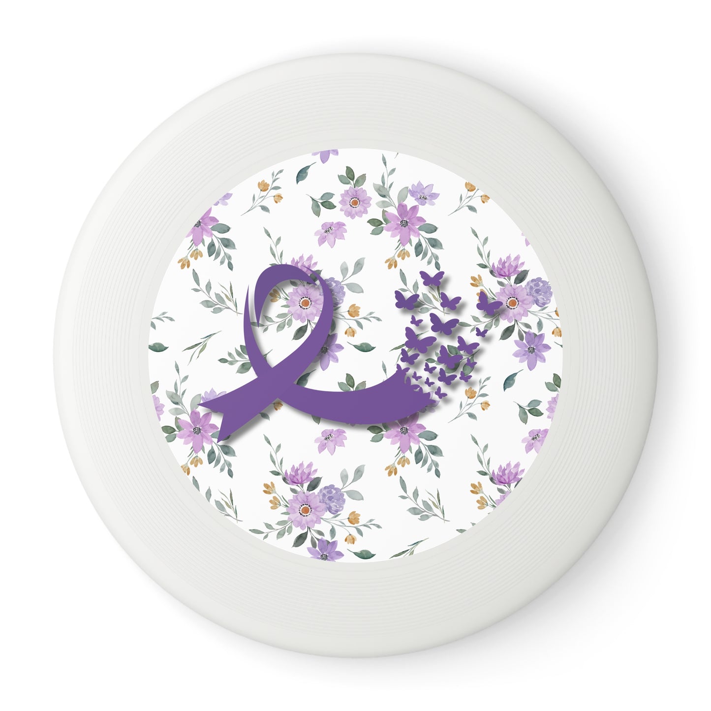 Purple Floral Ribbon Wham-O Frisbee | Outdoor Fun & Awareness