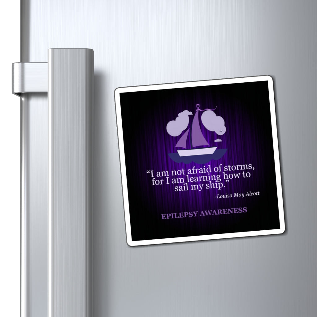 Inspirational Epilepsy Awareness Magnet - Sail My Ship Design