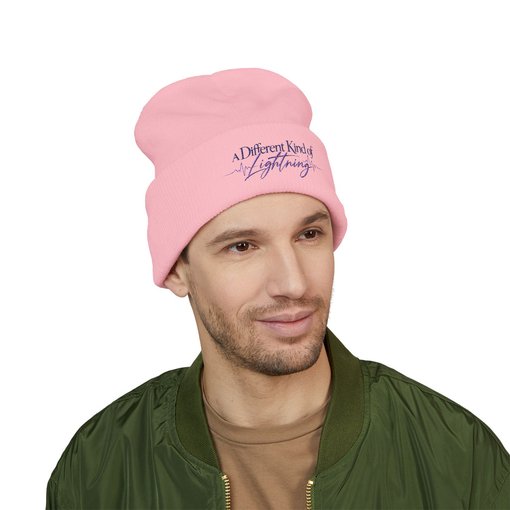 A Different Kind of Lightning | Embroidered Epilepsy Awareness Cuffed Beanie