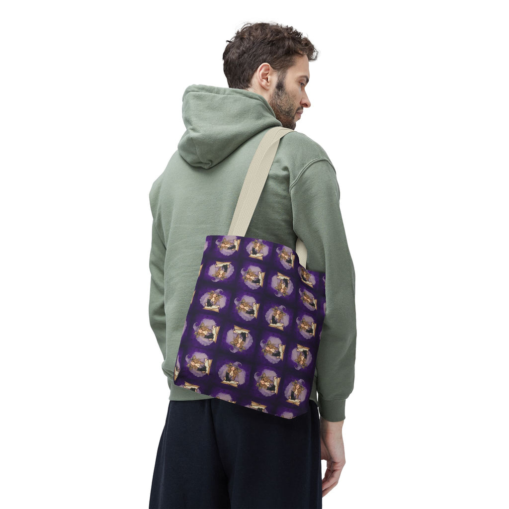 Vibrant Witchy Cat Lady Tote Bag