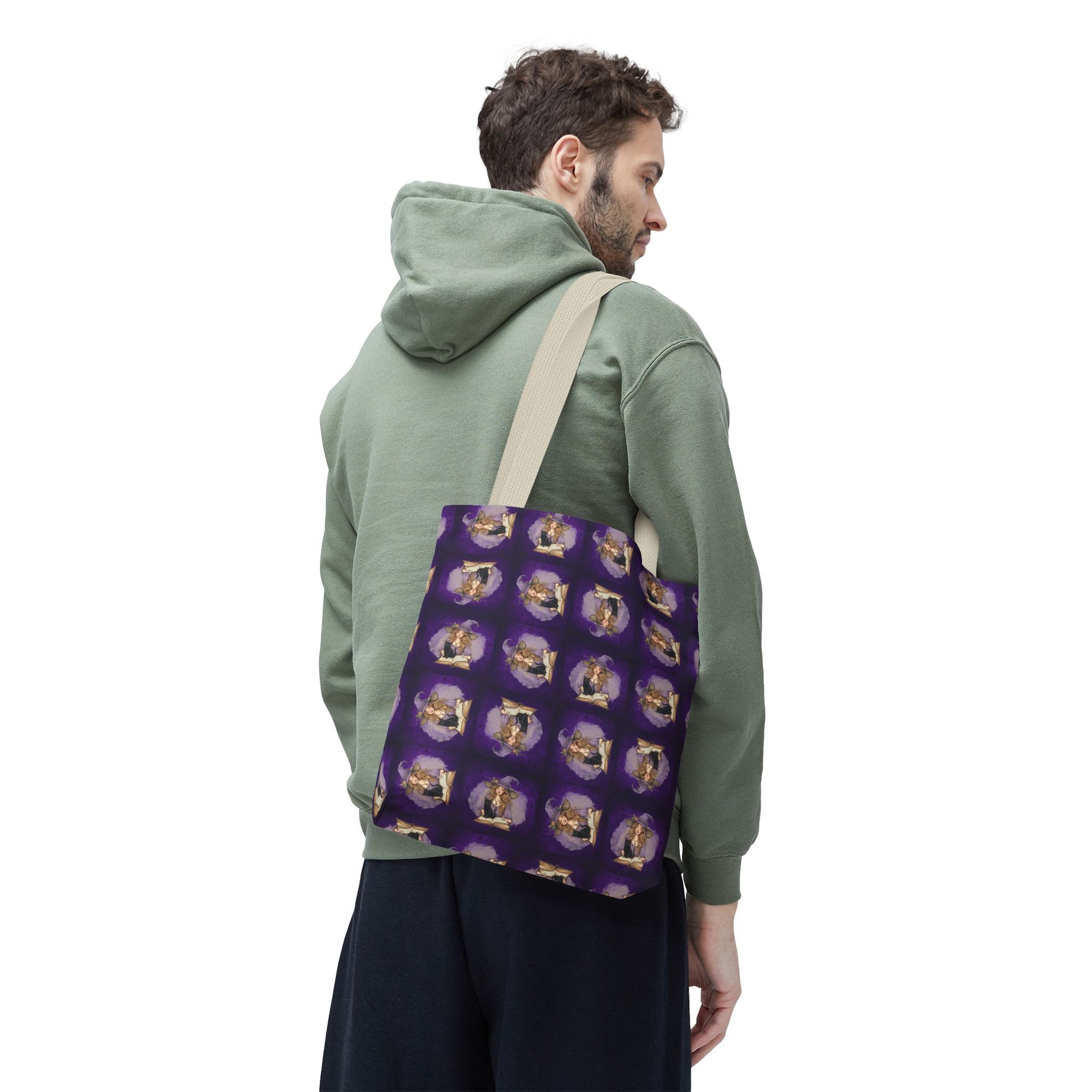 Vibrant Witchy Cat Lady Tote Bag