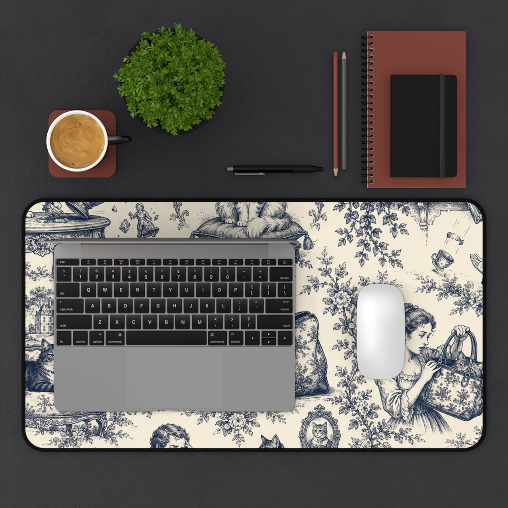 Not Yours Cat Toile Desk Mat