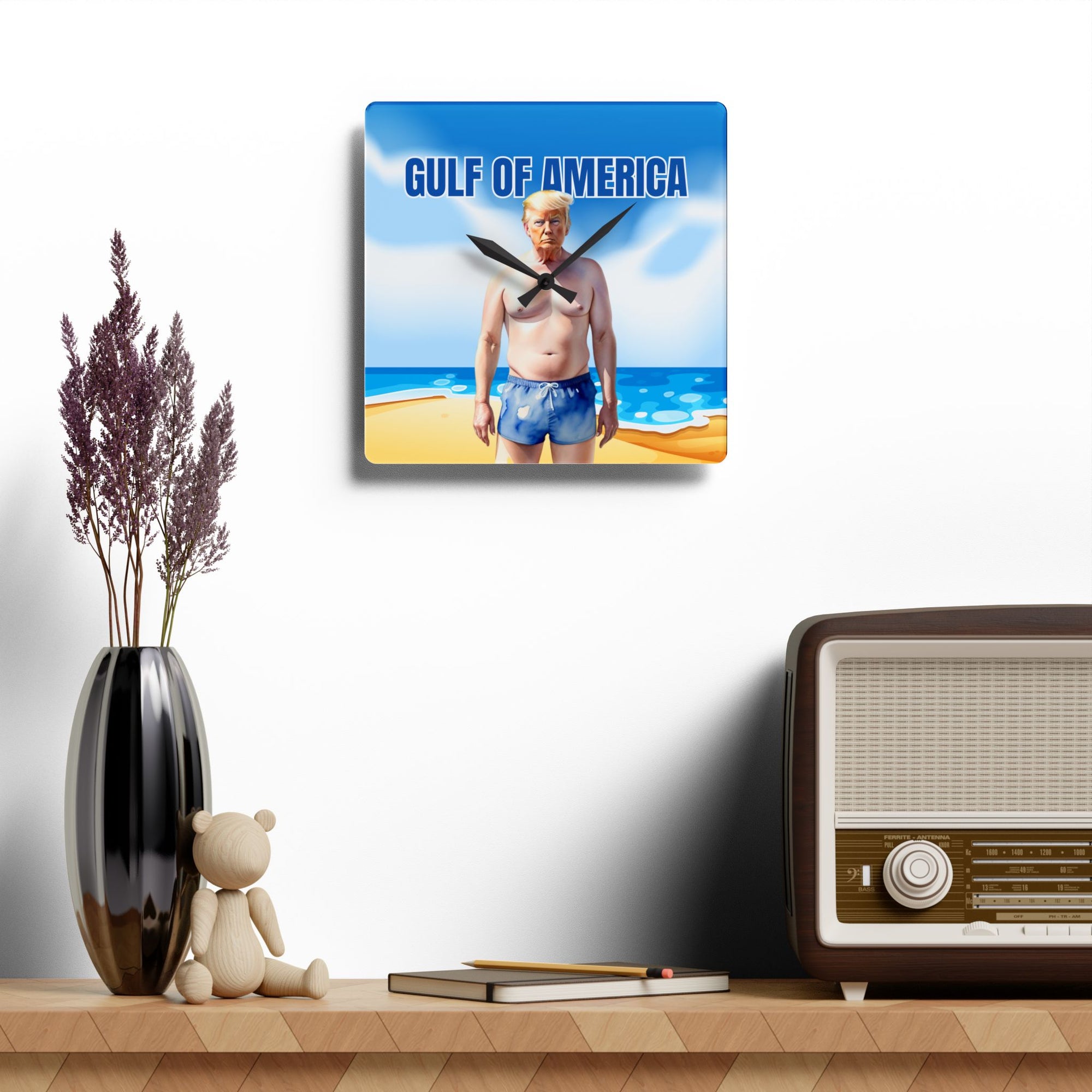 American Gulf Acrylic Wall Clock - Stylish Coastal Home Decor