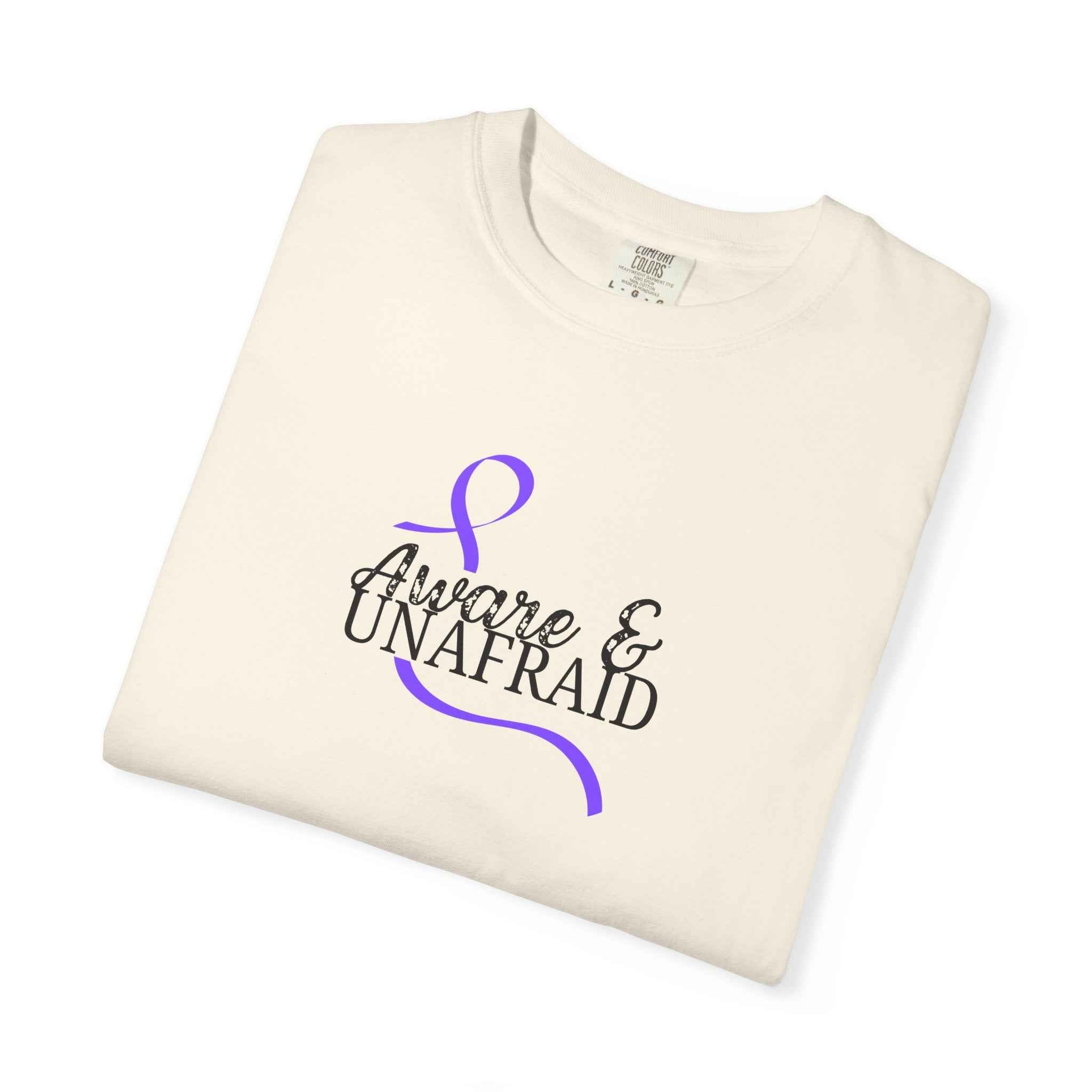 Aware & Unafraid T-Shirt – Epilepsy Awareness Purple Tee