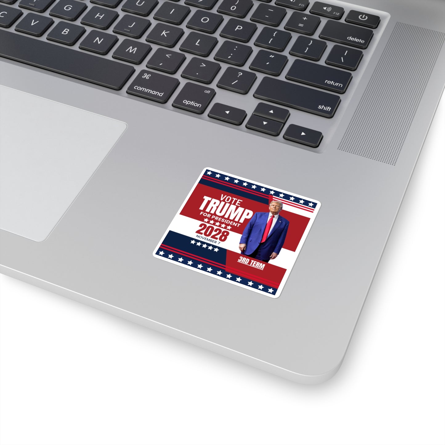 Vote Trump 2028 Campaign Square Stickers - 3rd Term Election Merchandise