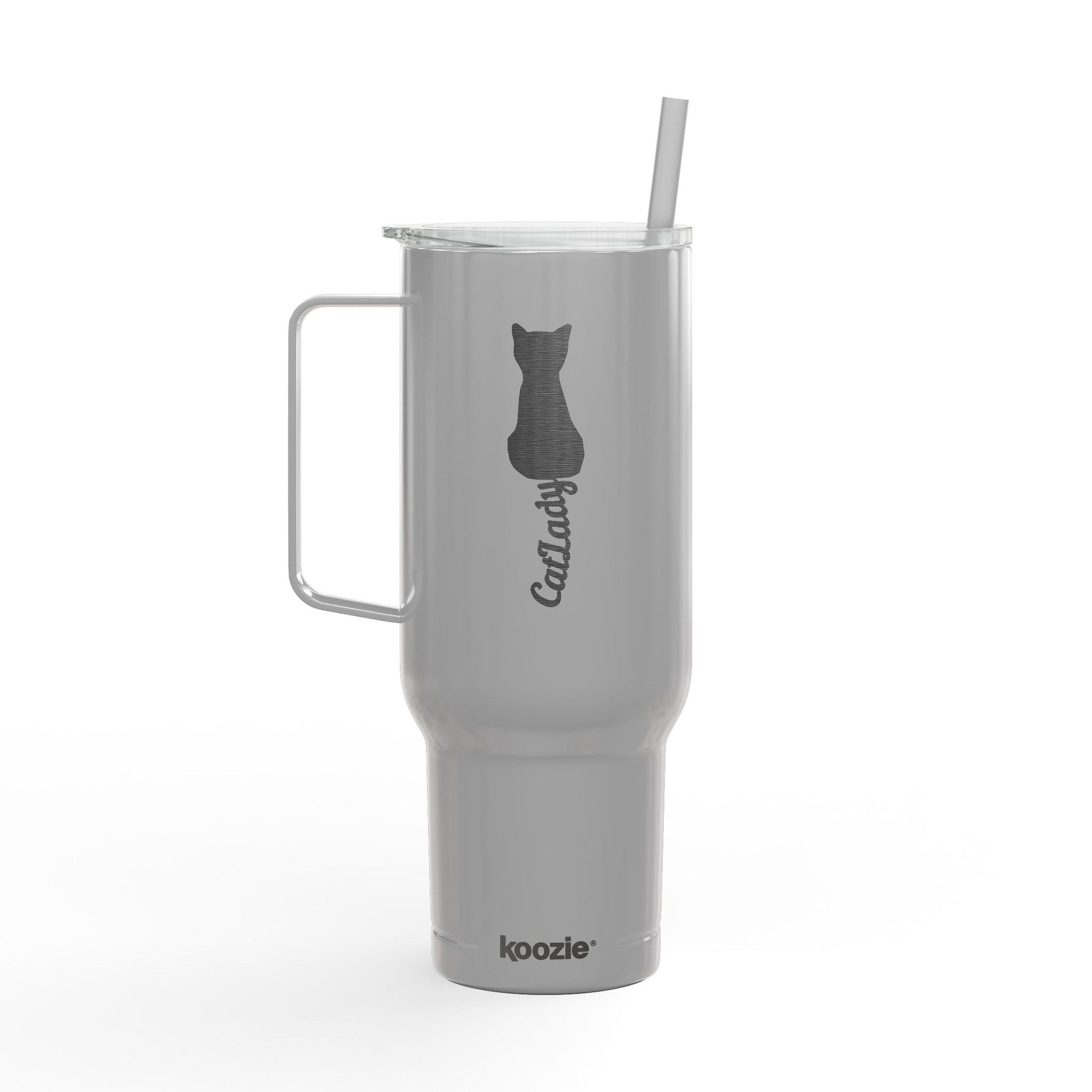 Engraved Cat Lover Insulated 40oz Travel Mug, Stylish Drinkware