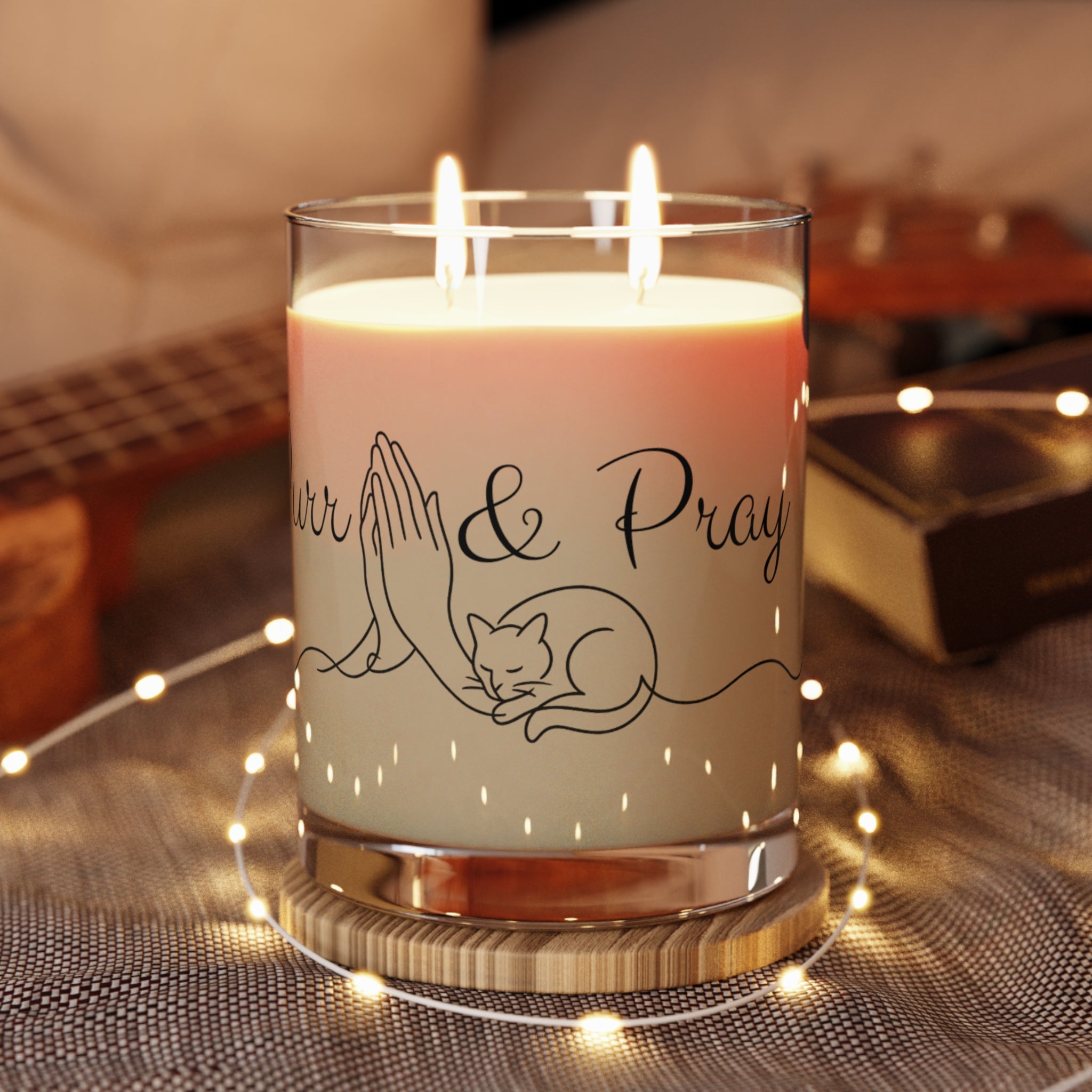 Purr & Pray Line Art Scented Candle