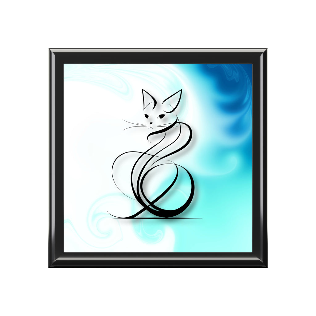 Elegant Swirly Cat Jewelry Box