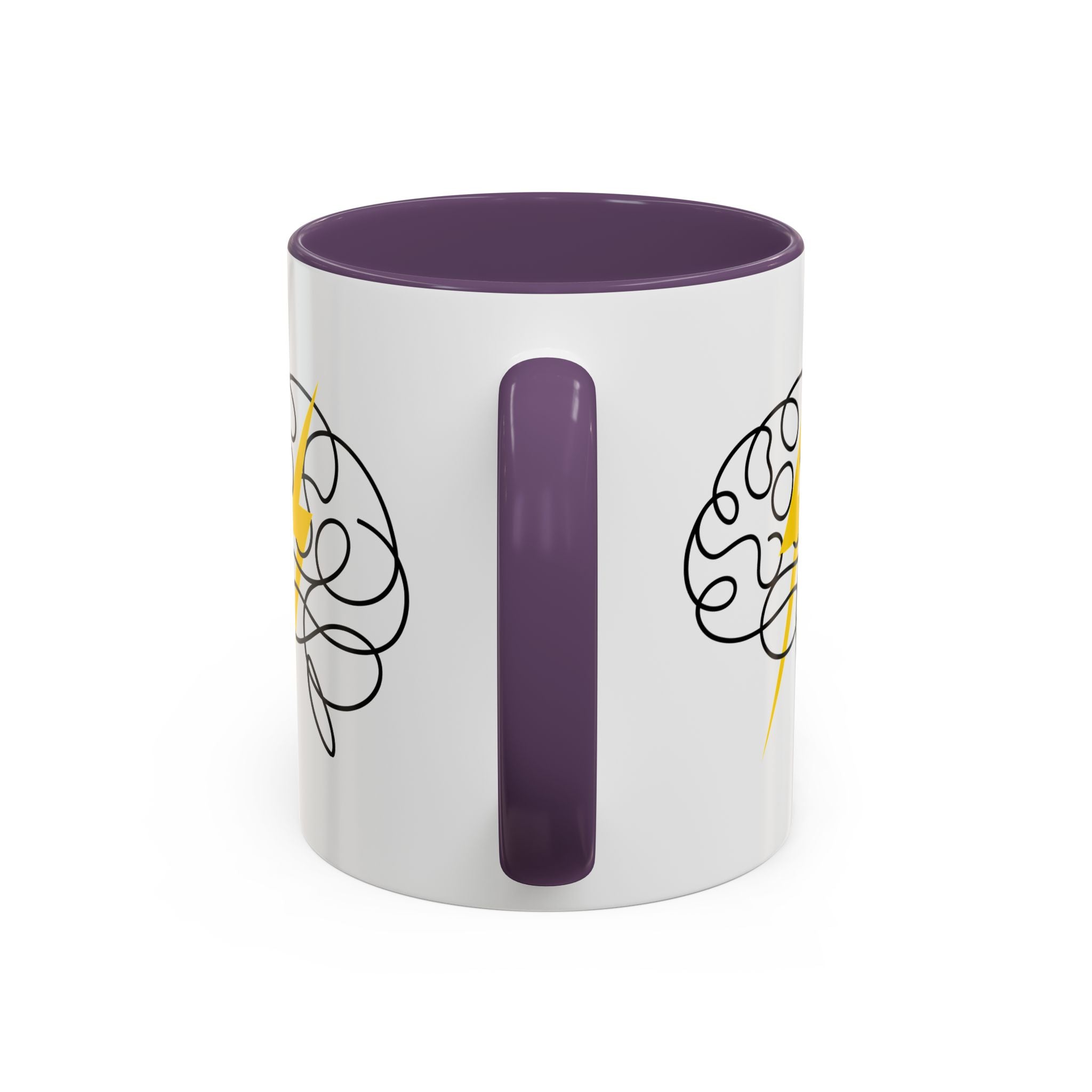 Brain Lightning Bolt Accent Coffee Mug