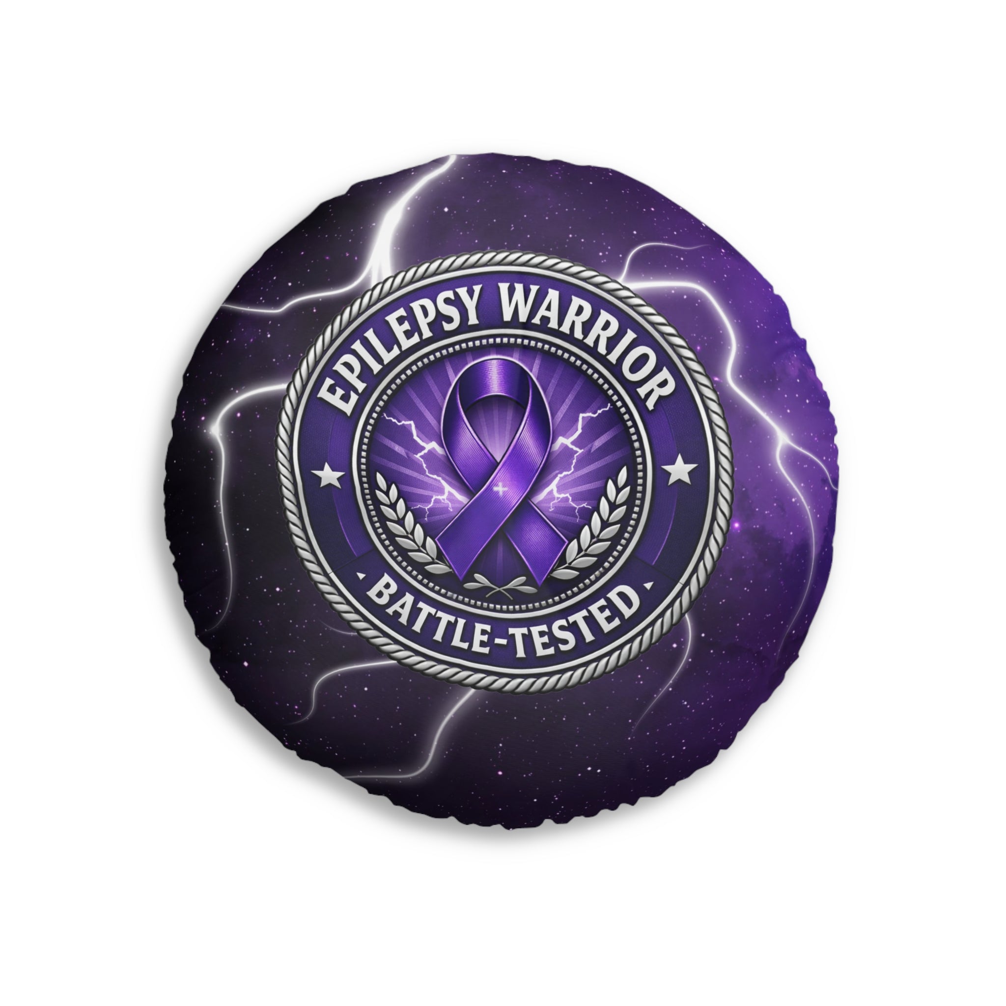 Epilepsy Warrior – Battle-Tested Round Floor Pillow
